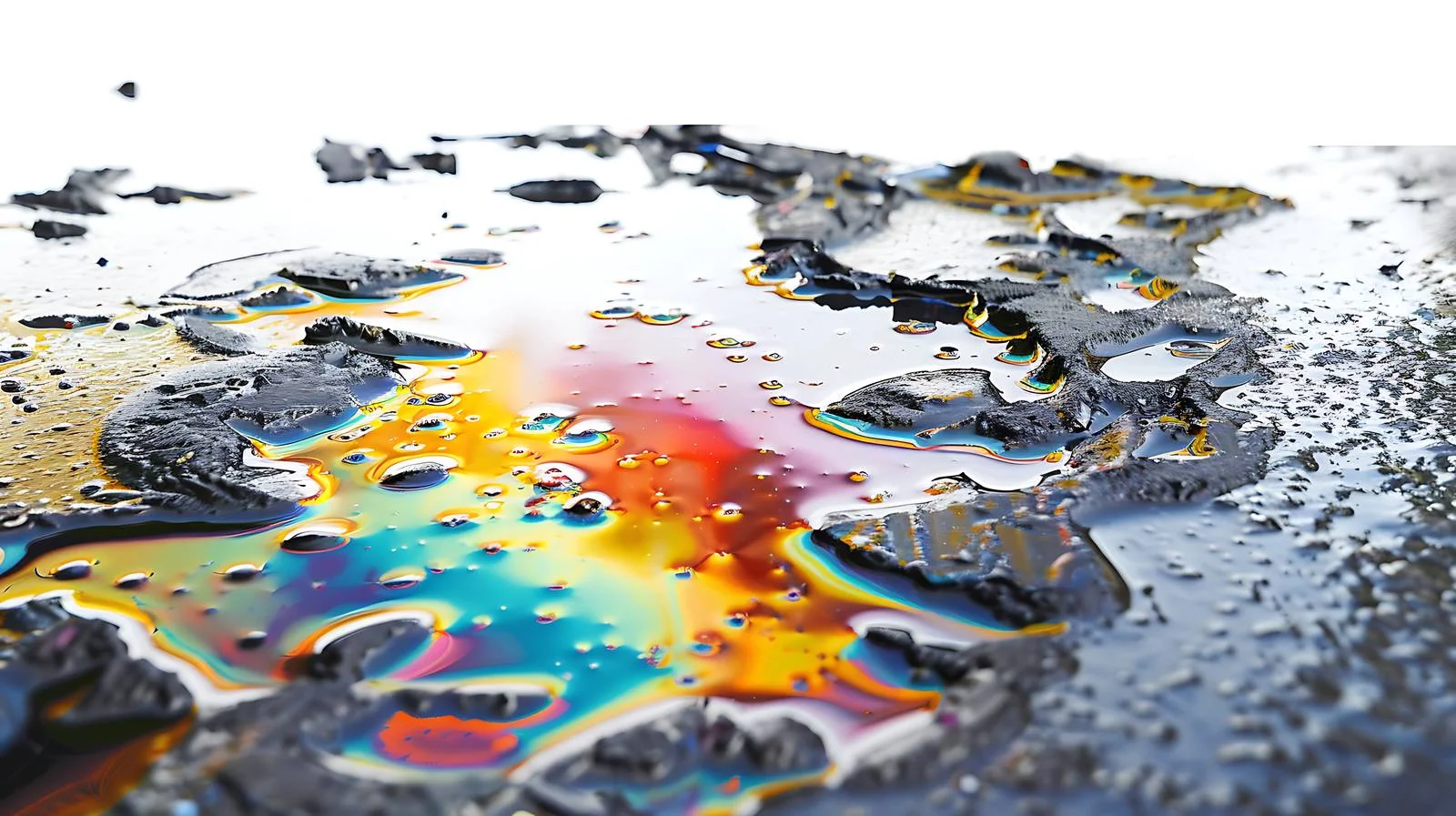 Vibrant petrol spill enhances textured surface — free download from Dotvec