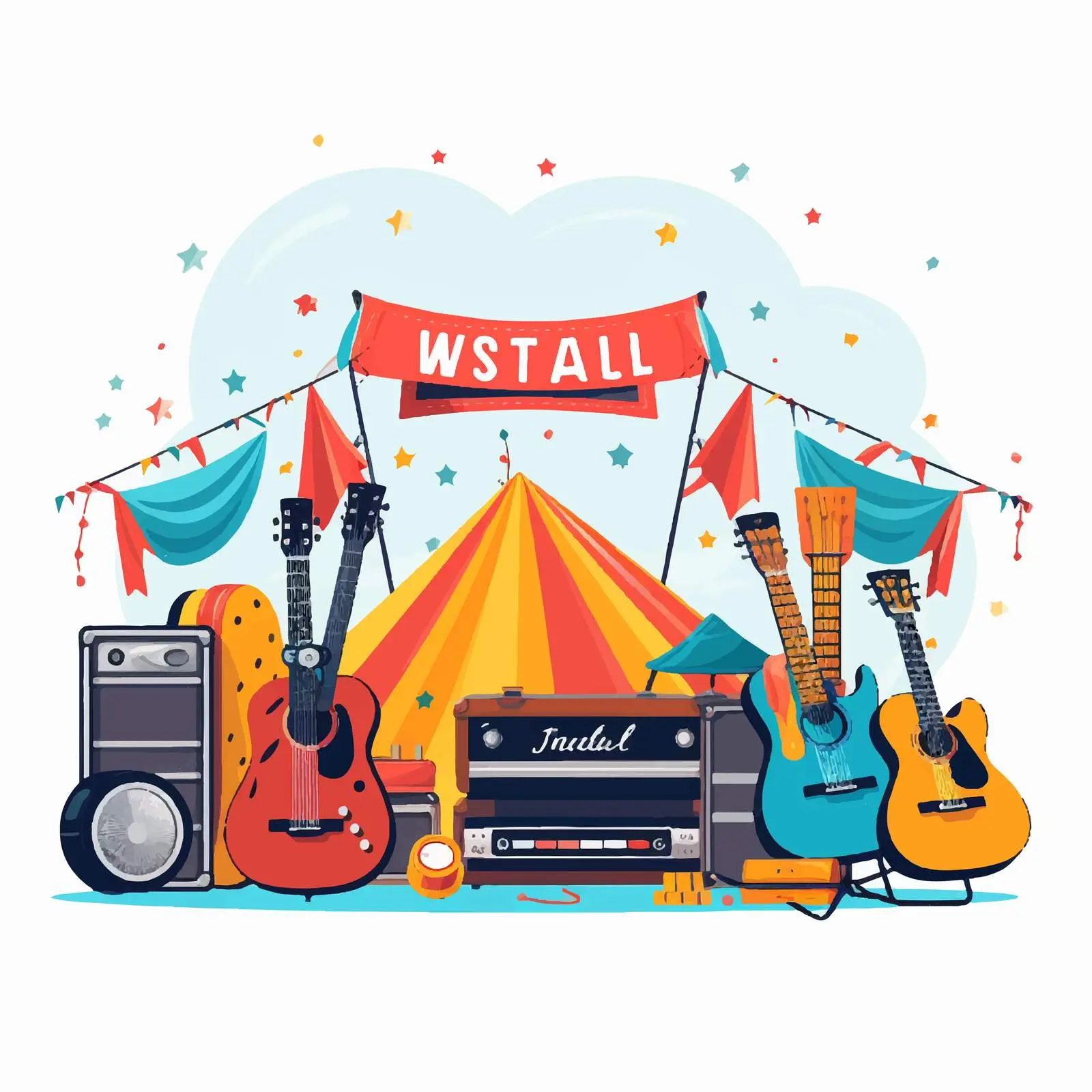 Colorful Live Music Festival Vector Poster — free download from Dotvec