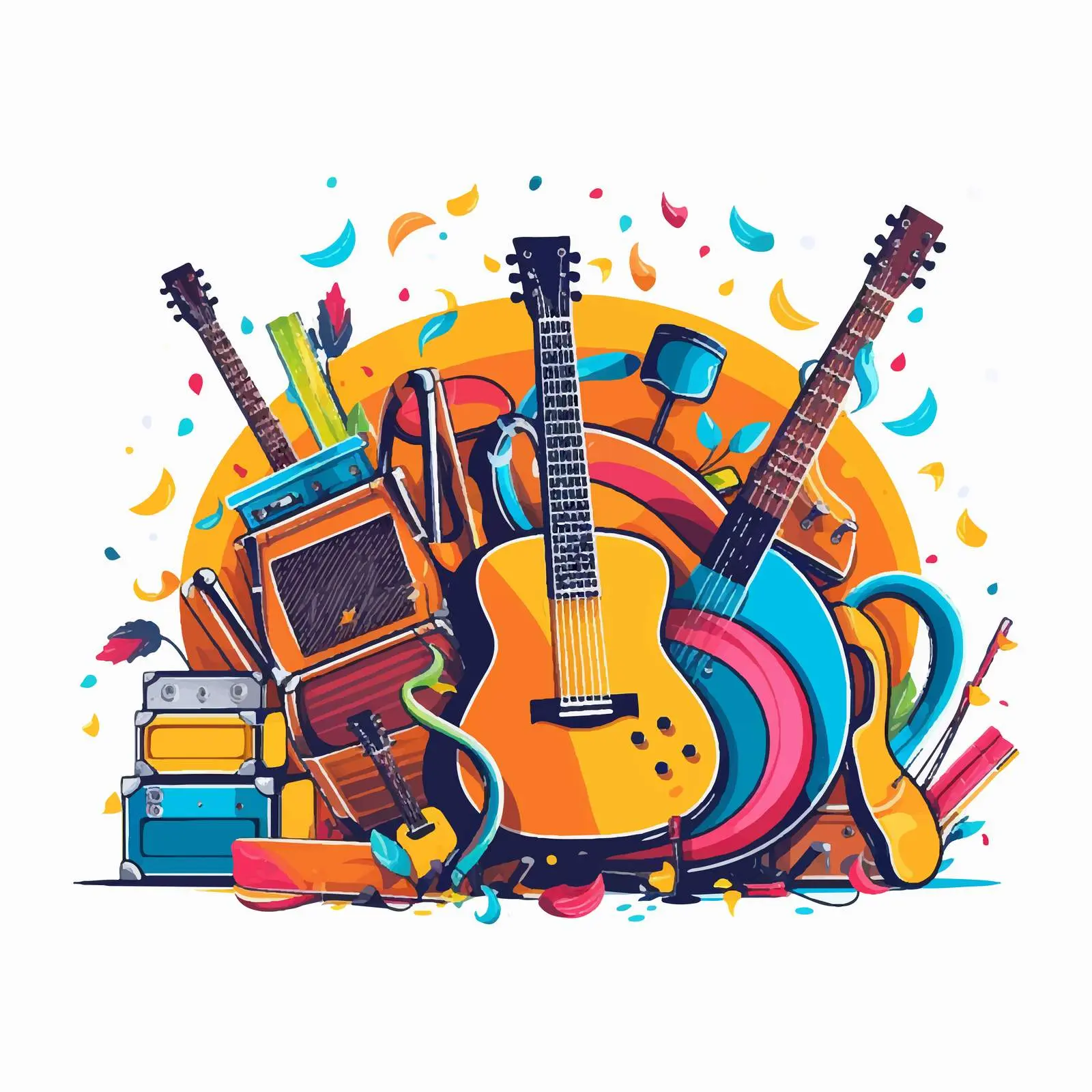 Colorful Live Music Festival Vector Promo Poster — free download from Dotvec