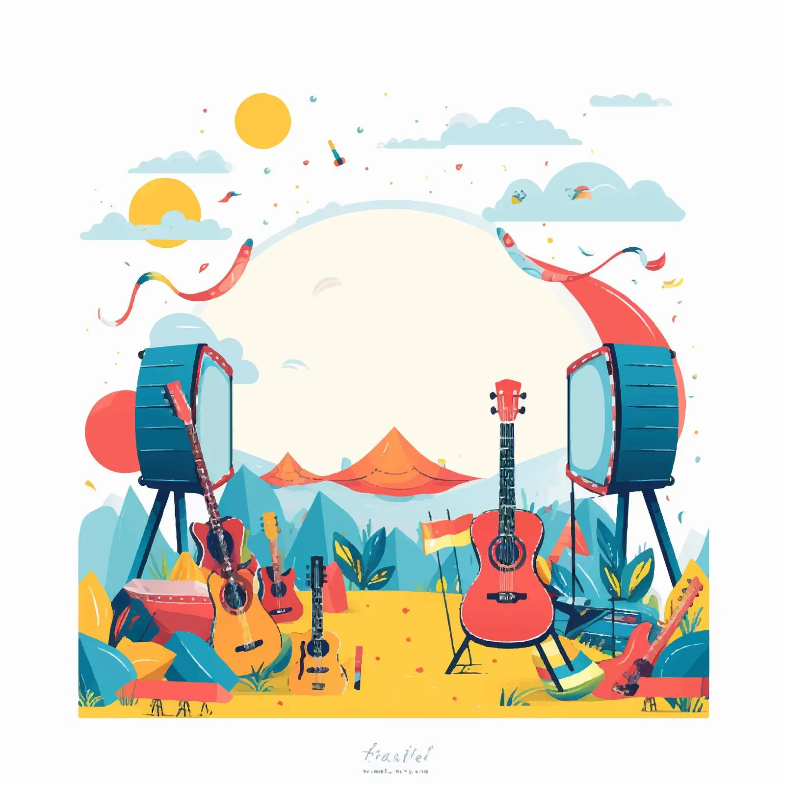 Vibrant Live Music Festival Promotional Poster — free download from Dotvec