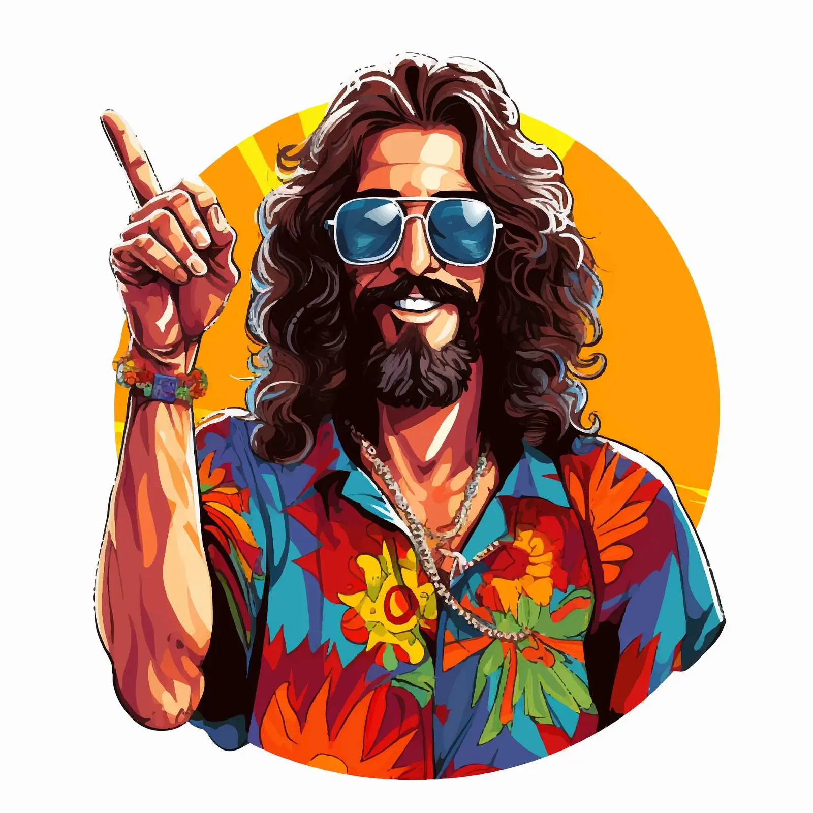 Colorful Retro Hippie Shirt with Peace Symbol — free download from Dotvec