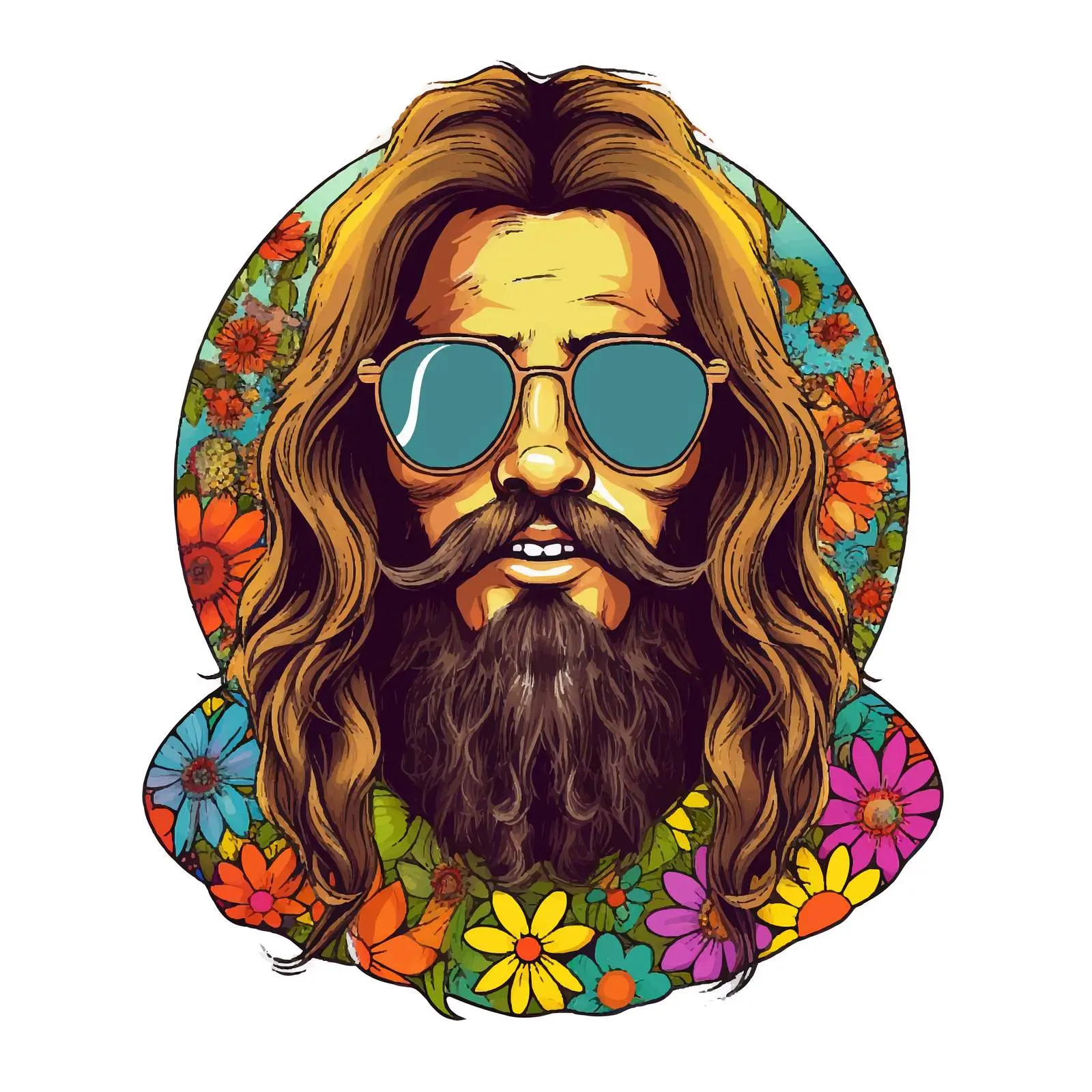 Colorful Retro Hippie Peace Symbol Shirt Design – free design art image from Dotvec