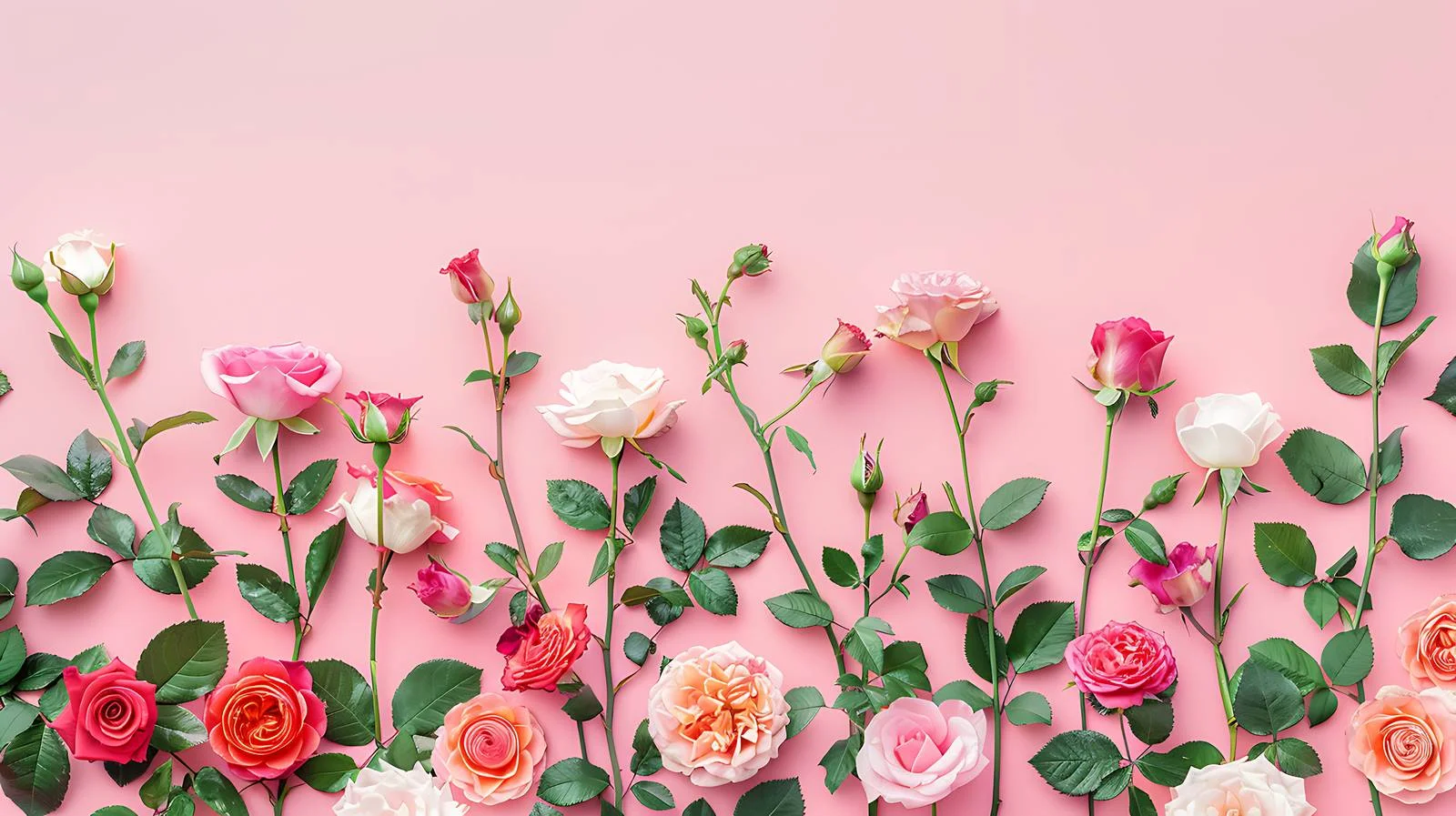Vibrant Rose Flowers on Pastel Pink Background — free download from Dotvec