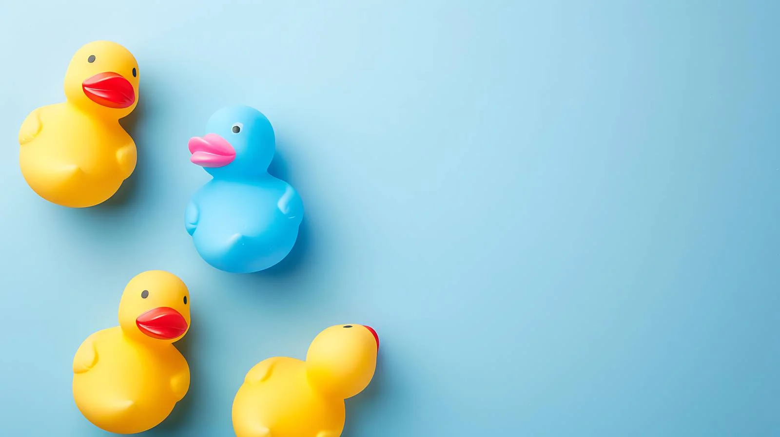 Vibrant Rubber Ducks on Blue Background — free download from Dotvec