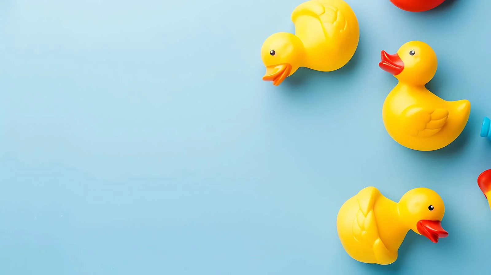 Vibrant Rubber Ducks on Blue Background — free download from Dotvec