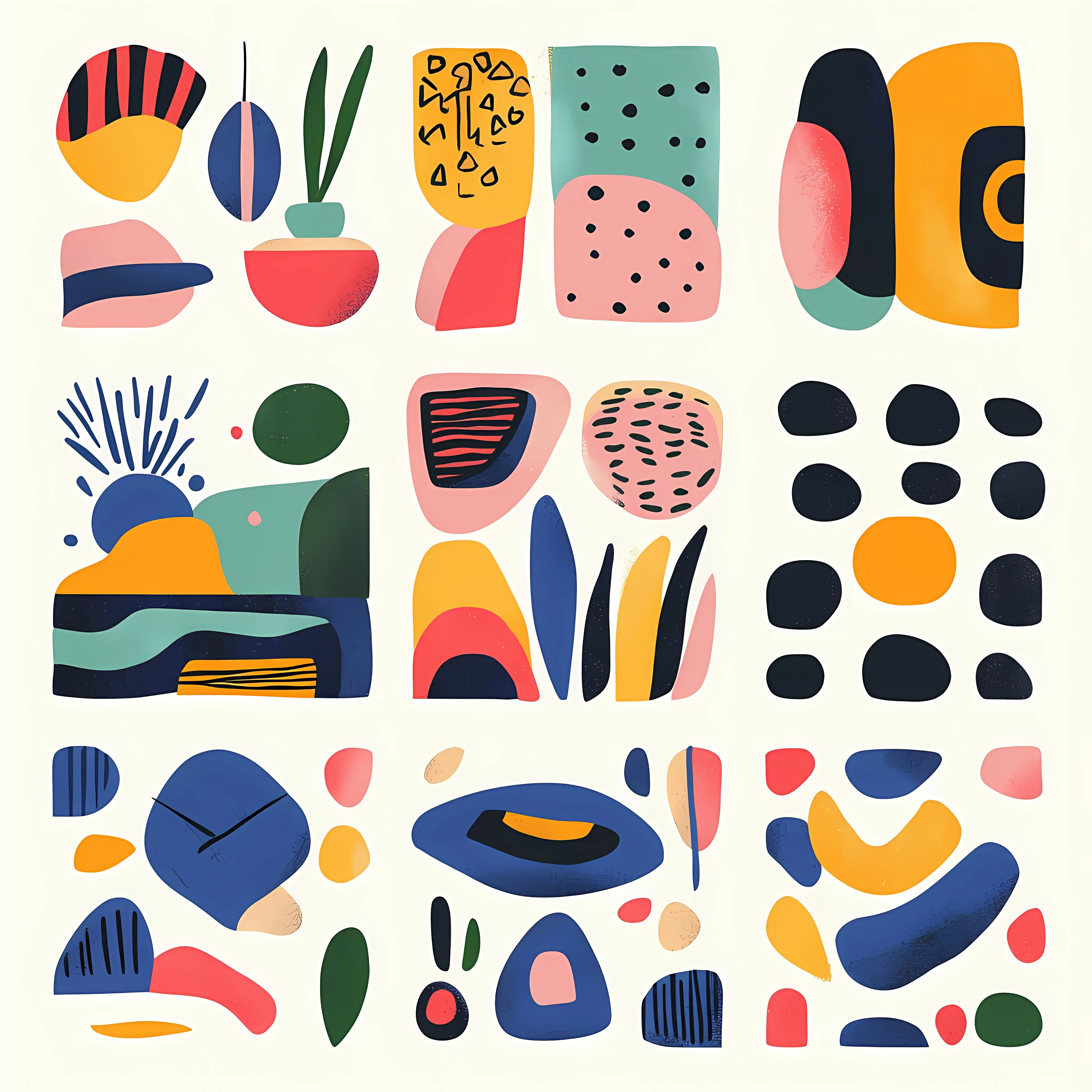 Colorful Flat Vector Illustrations in a Frame – free splashes image from Dotvec