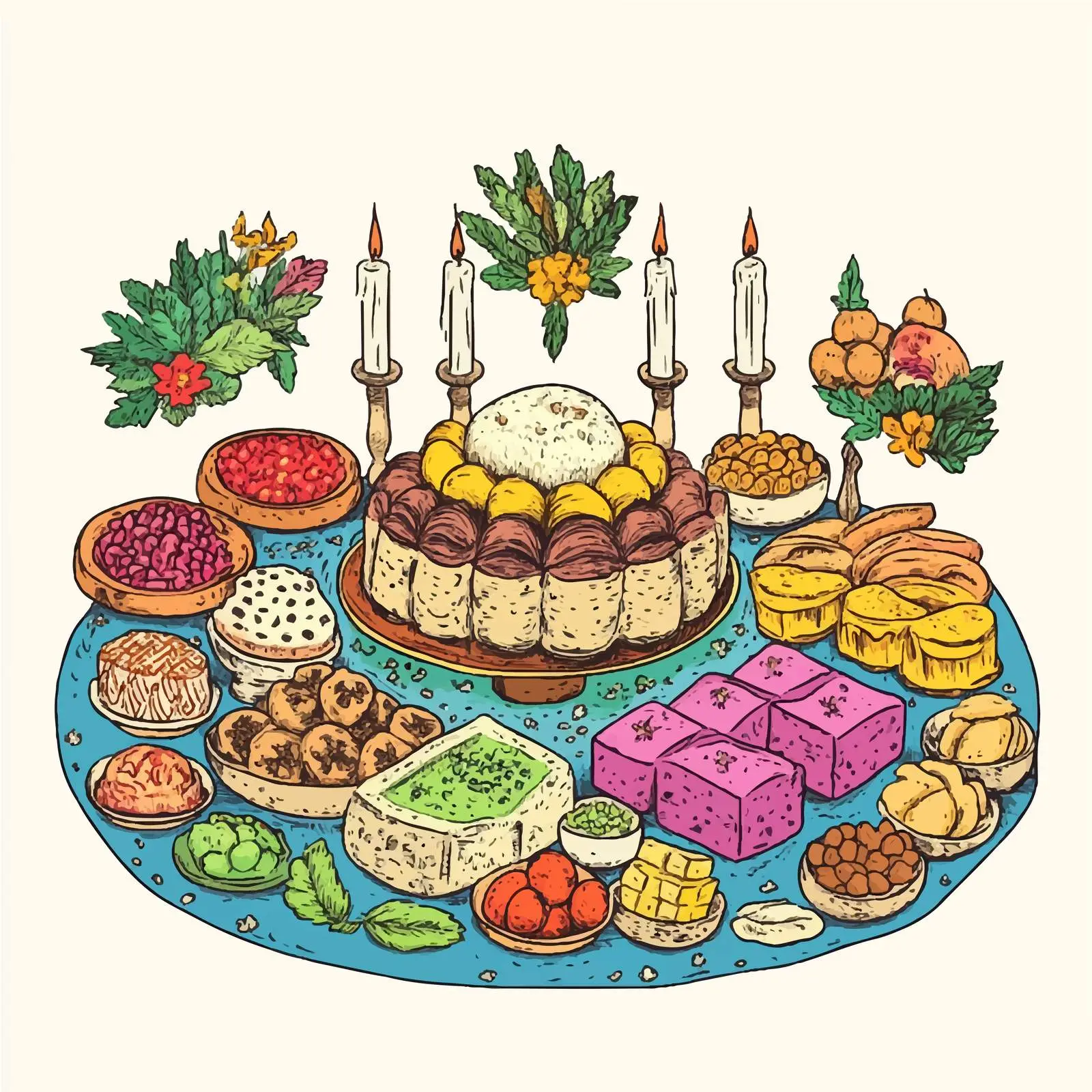 Colorful Khoncha for Nowruz Celebration — free download from Dotvec