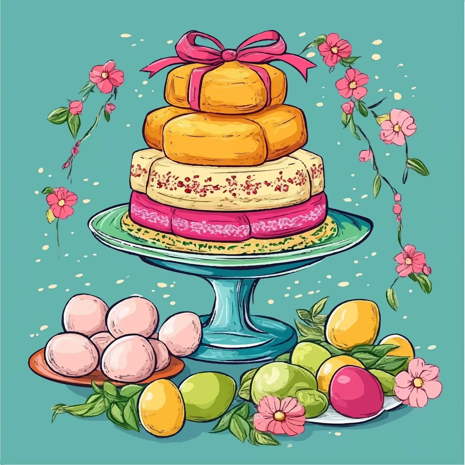 Colorful Khoncha for Nowruz Celebration — free download from Dotvec