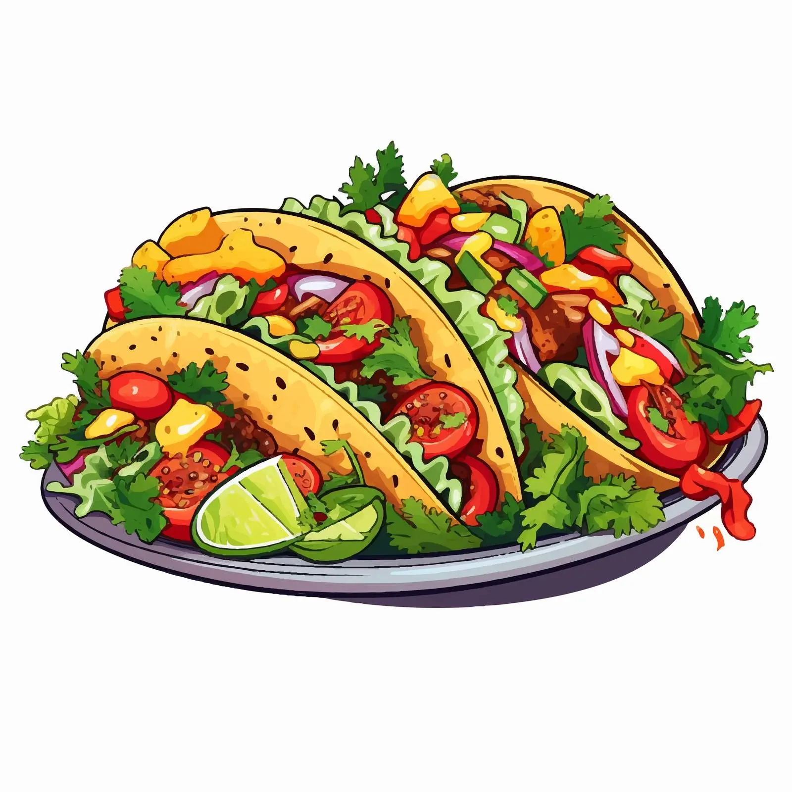 Colorful Taco with Various Ingredients Vector – free food marketing image from Dotvec