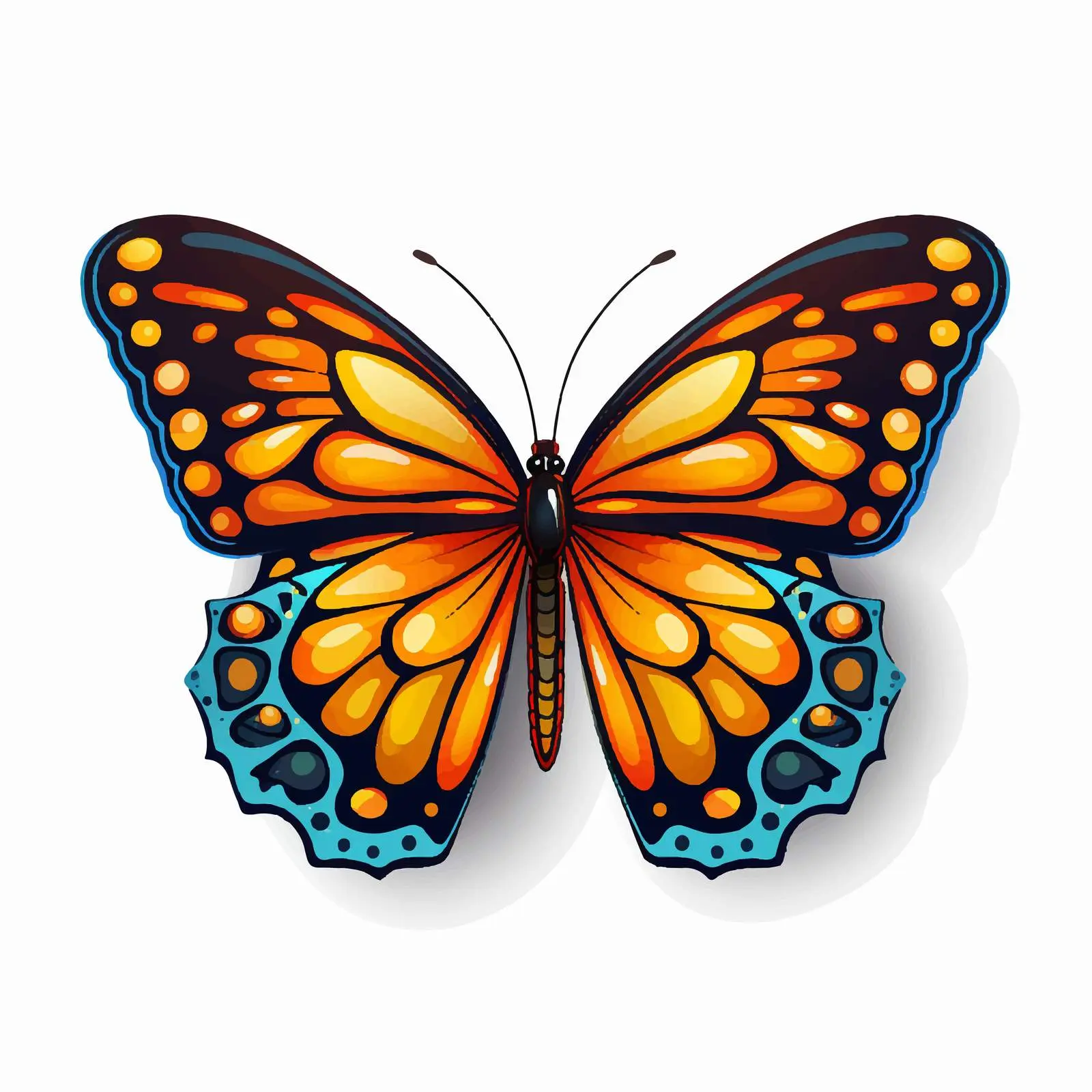 Colorful Monarch Butterfly Vector Graphic — free download from Dotvec