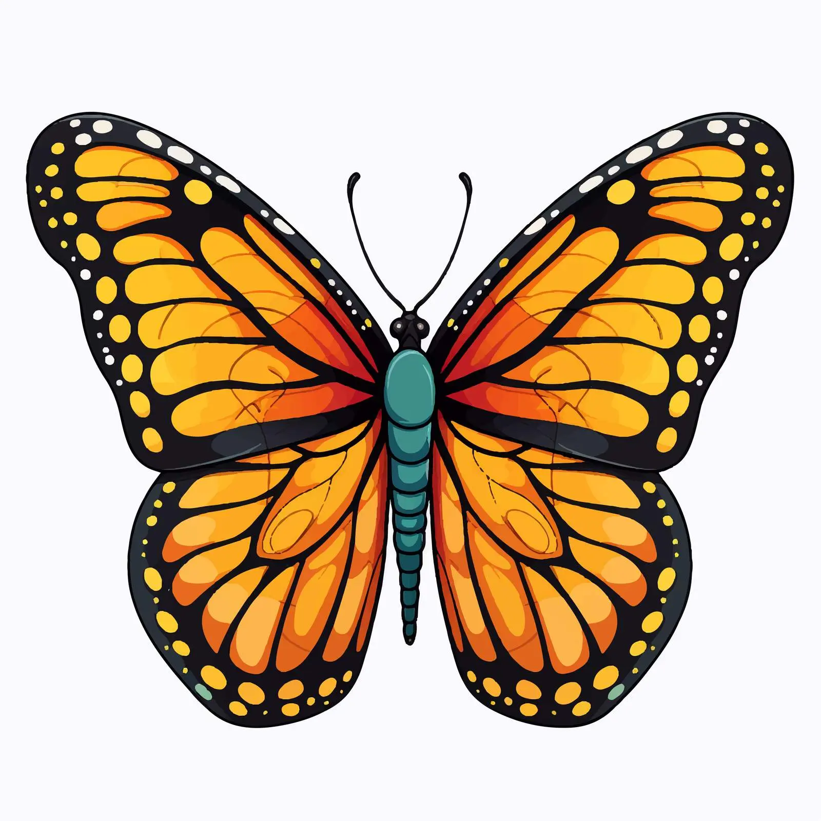 Colorful Monarch Butterfly Vector Graphic — free download from Dotvec