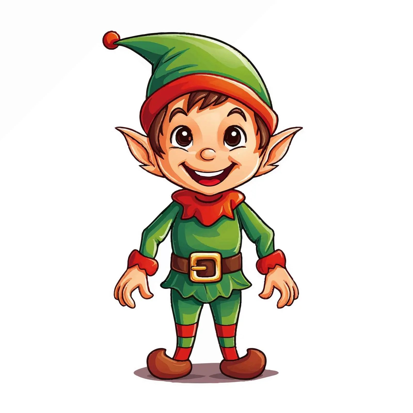 Smiling Christmas Elf Vector Illustration — free download from Dotvec