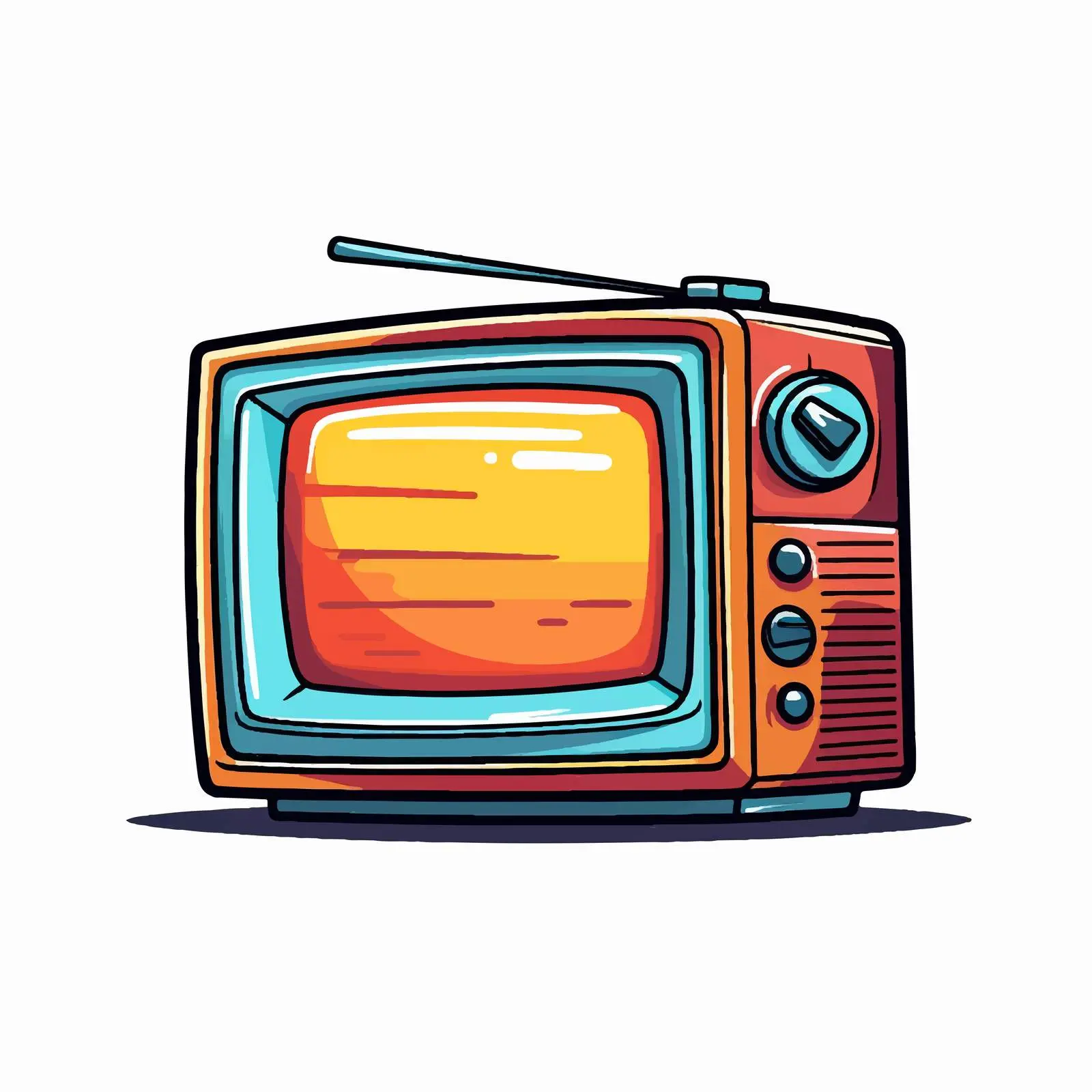 Vintage Cartoon TV Vector Illustration — free download from Dotvec