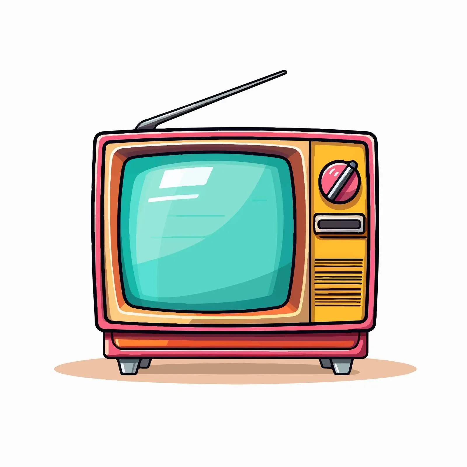 Colorful Vintage TV Cartoon Vector Art — free download from Dotvec