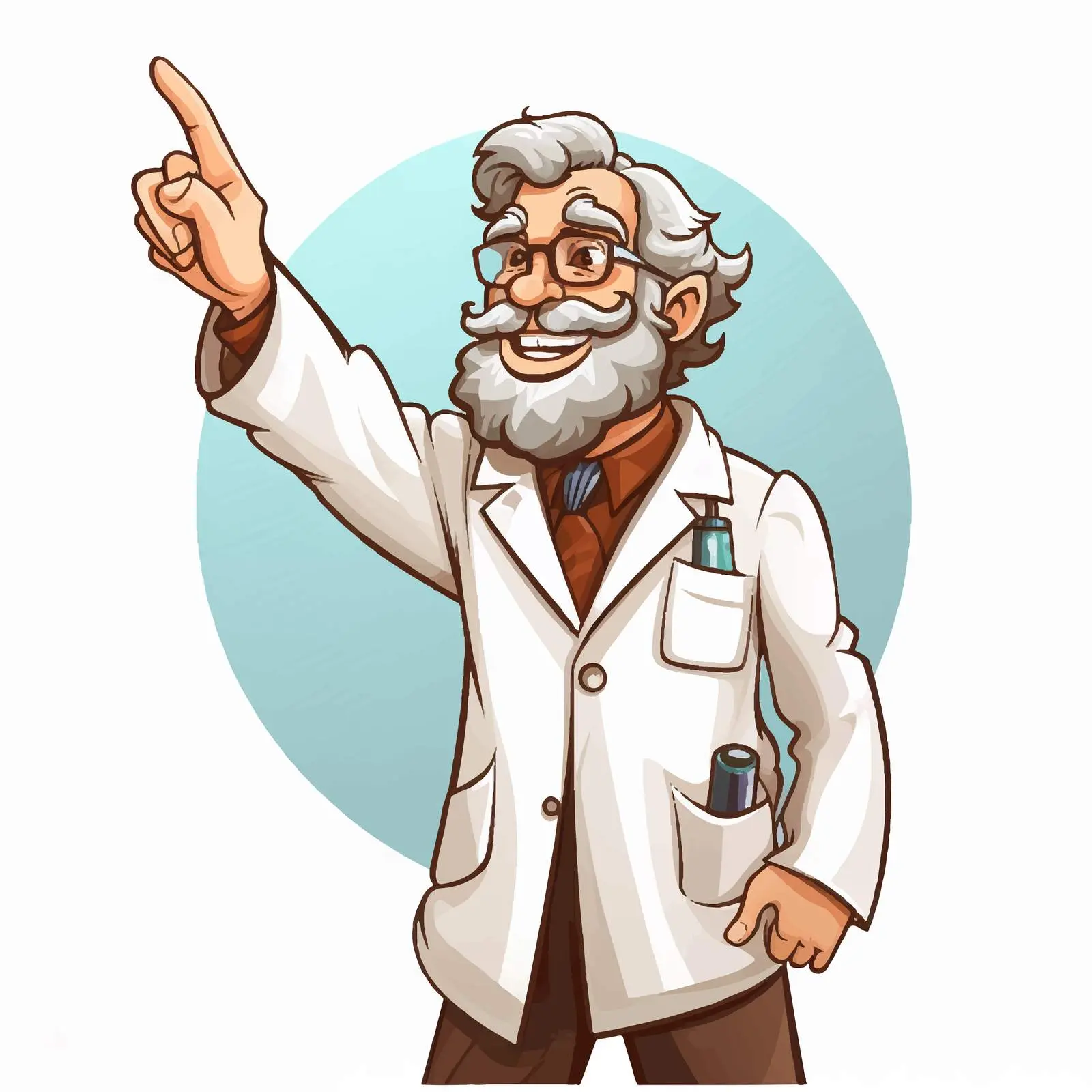 Happy Scientist Vector Pointing Upwards — free download from Dotvec