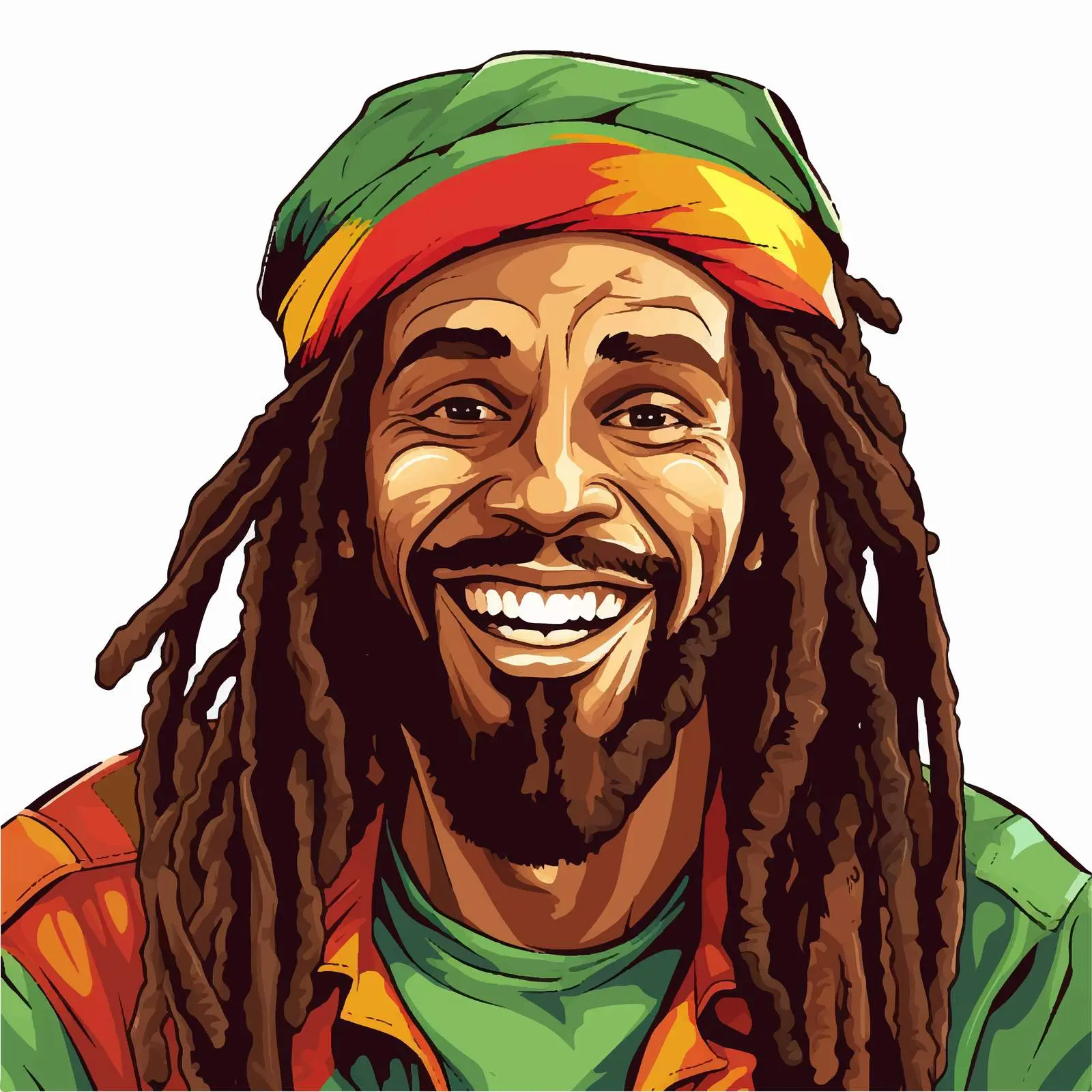 Smiling Rastafarian Man Vector Art — free download from Dotvec