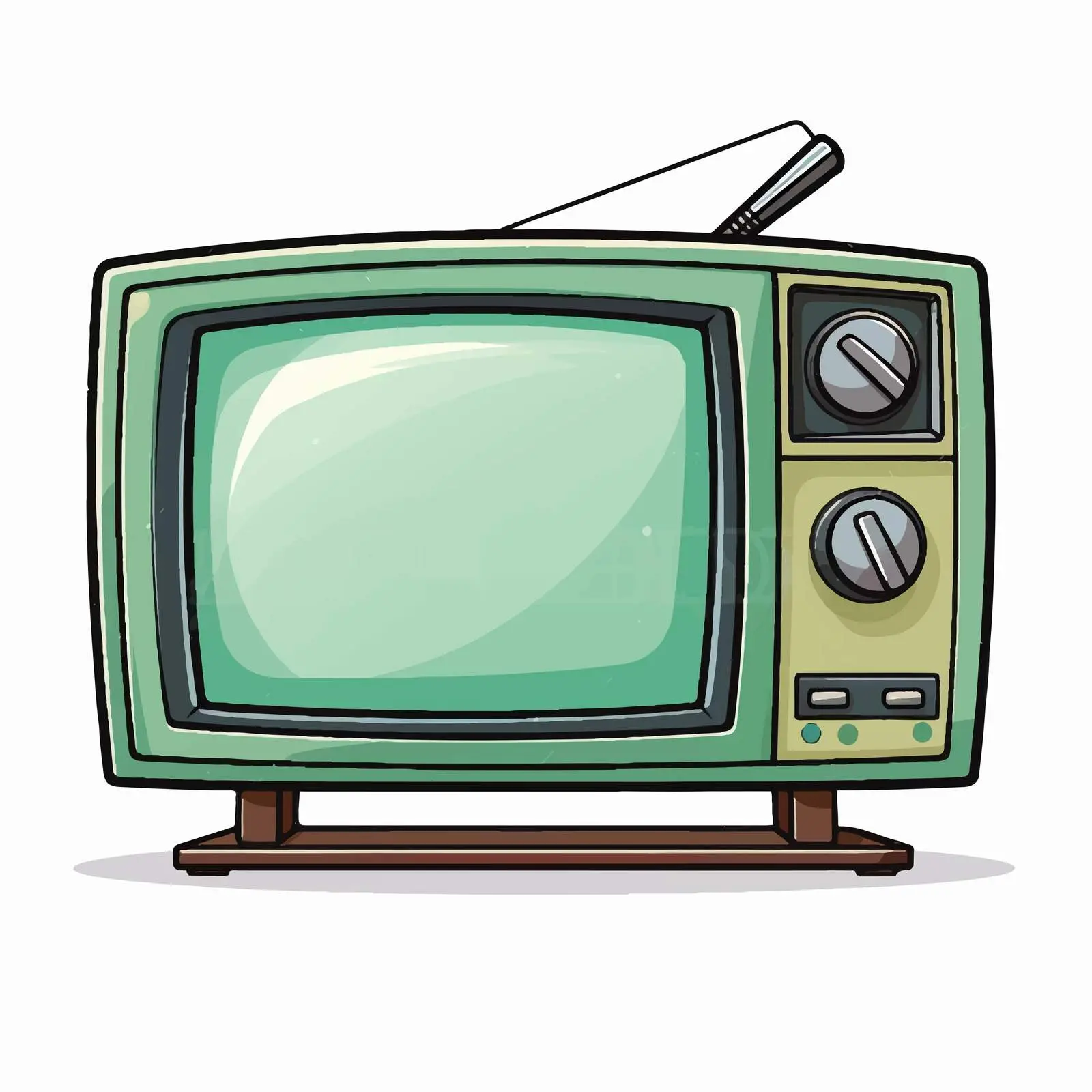 Vintage Green TV Set Vector Illustration — free download from Dotvec