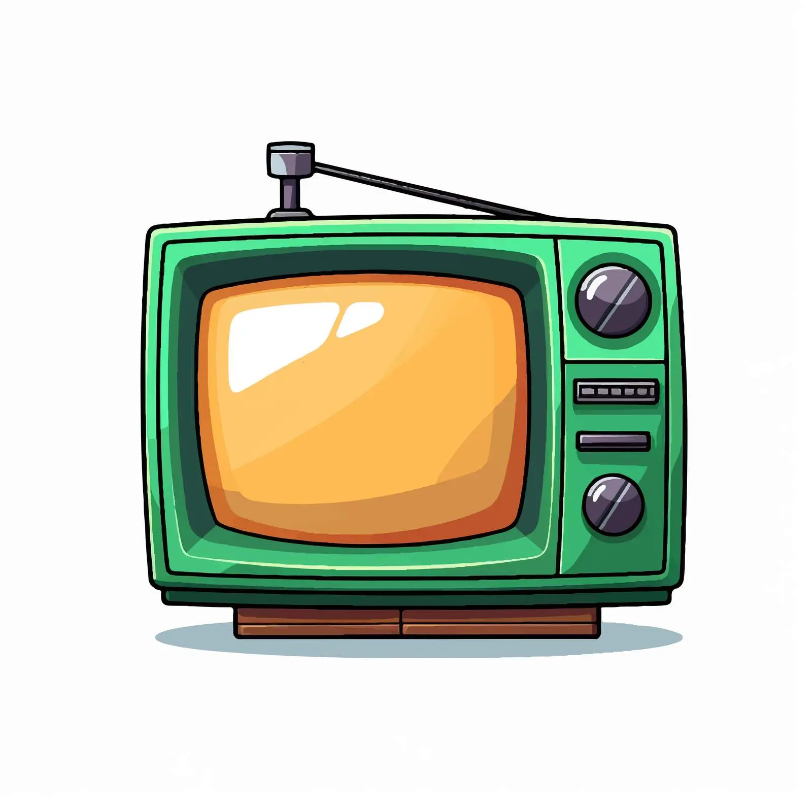 Vintage Green TV Set Illustration Vector – free entertainment vector image from Dotvec