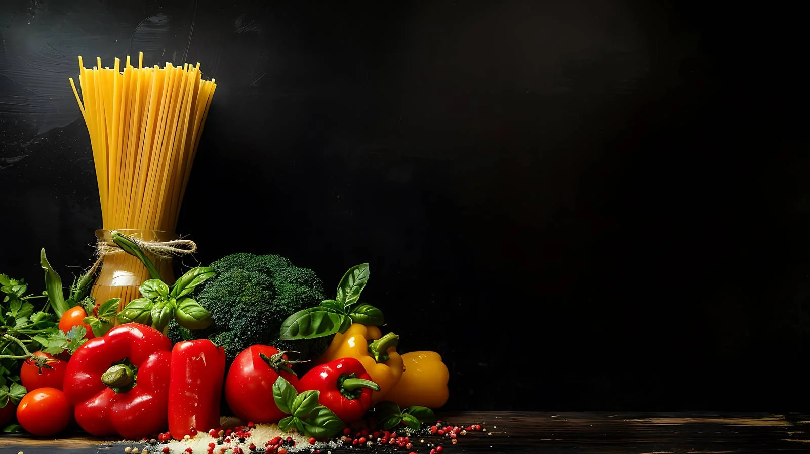 Vibrant Vegetable Spaghetti Dish — free download from Dotvec