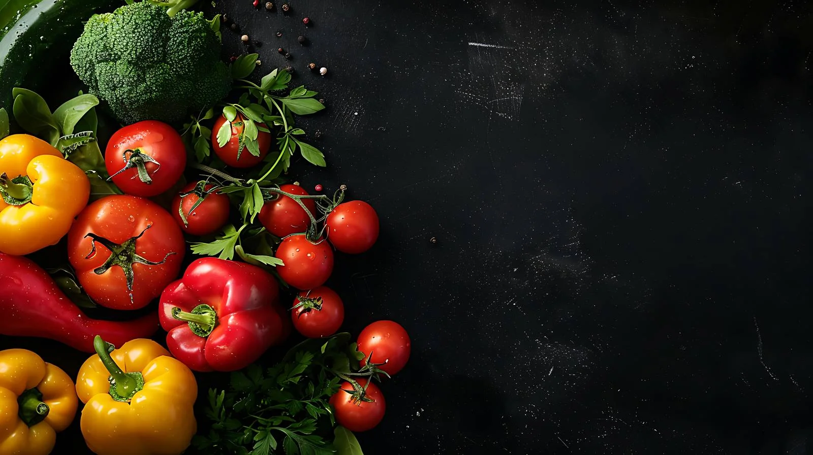 Vibrant Vegetable Selection on Dark Background — free download from Dotvec