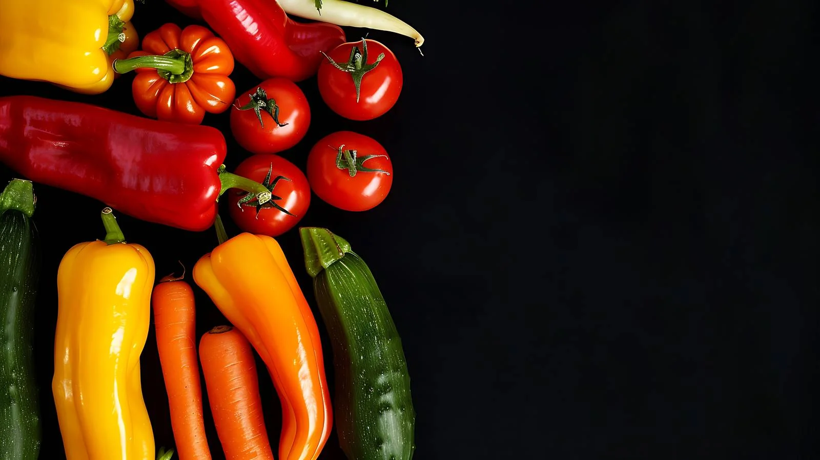 Vibrant Vegetables on Black Background — free download from Dotvec