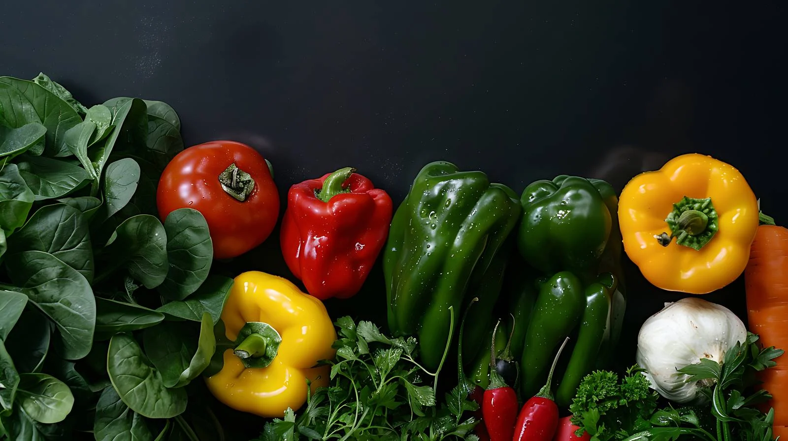 Vibrant Vegetables on Black Background — free download from Dotvec