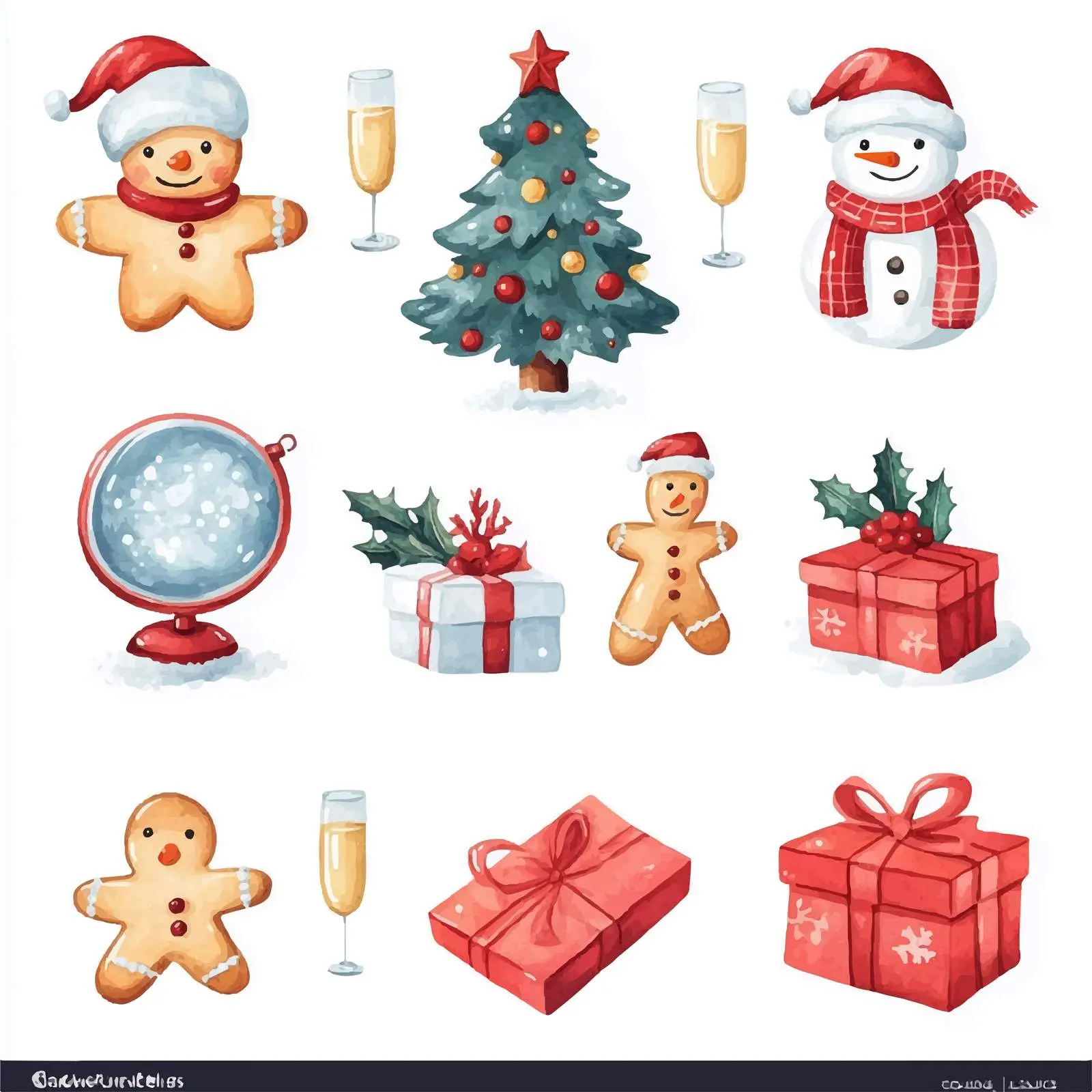 Hand-Drawn Christmas and New Year Vectors — free download from Dotvec