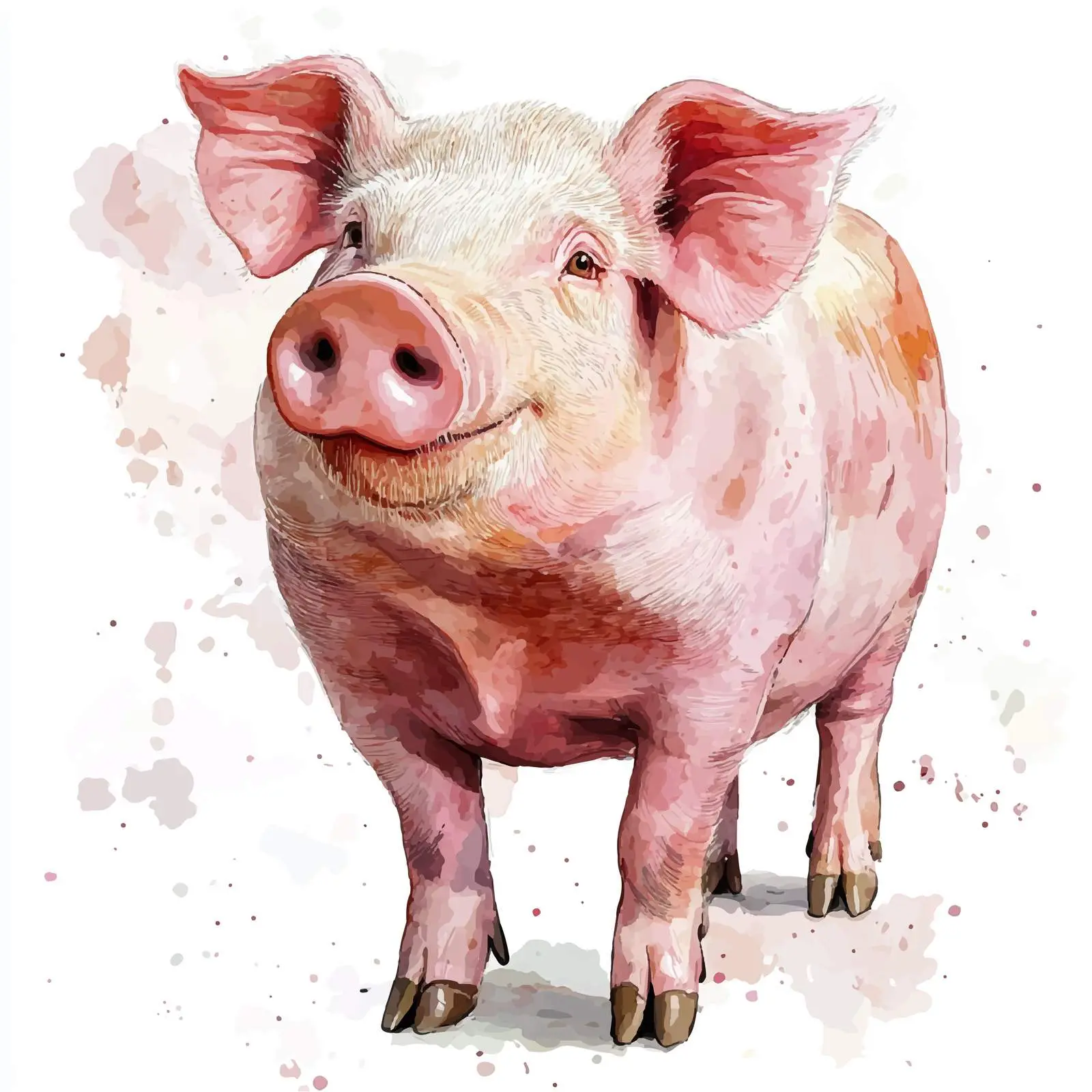 Colorful Hand-Drawn Pig Illustration — free download from Dotvec
