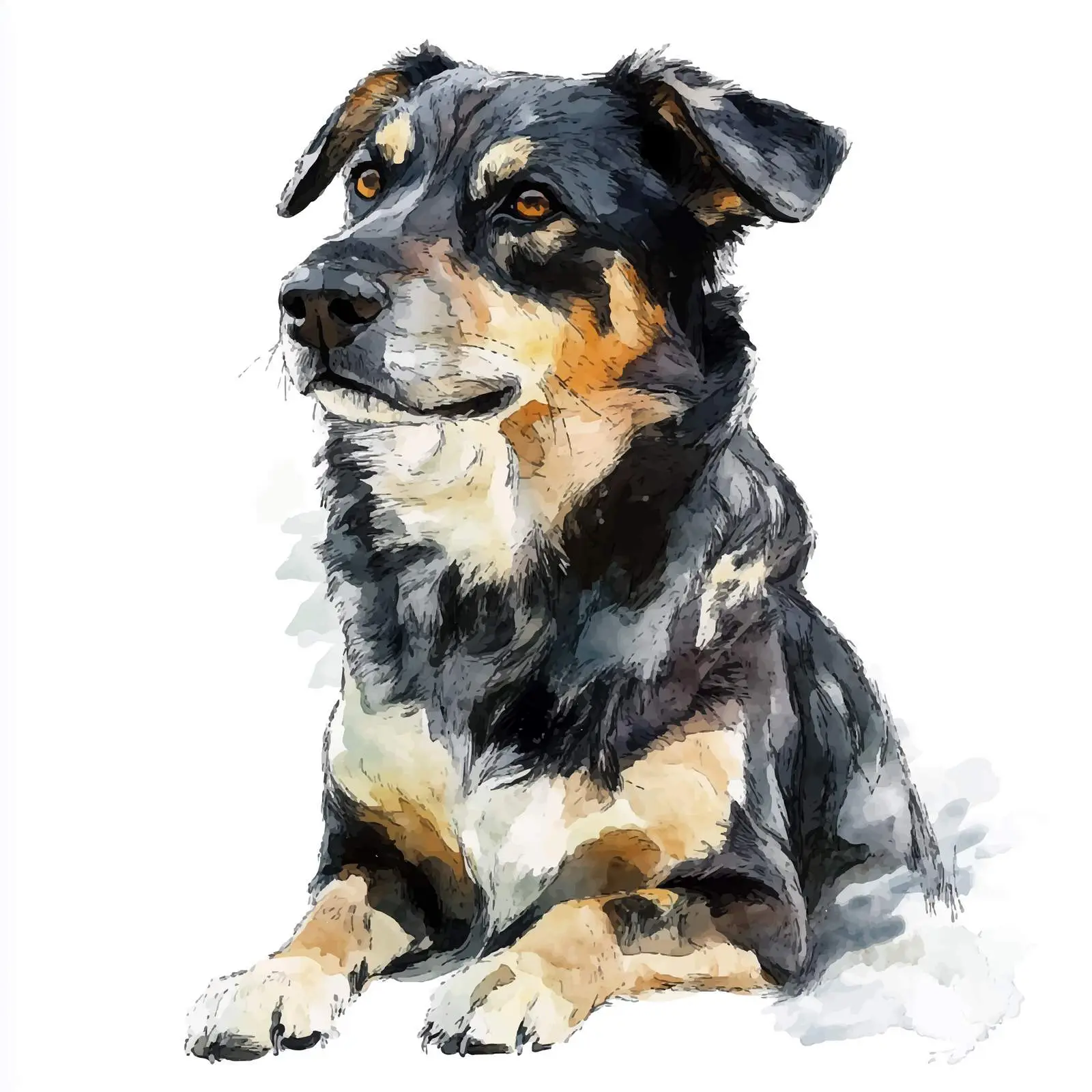 Colorful Hand-Drawn Dog Watercolor Art — free download from Dotvec