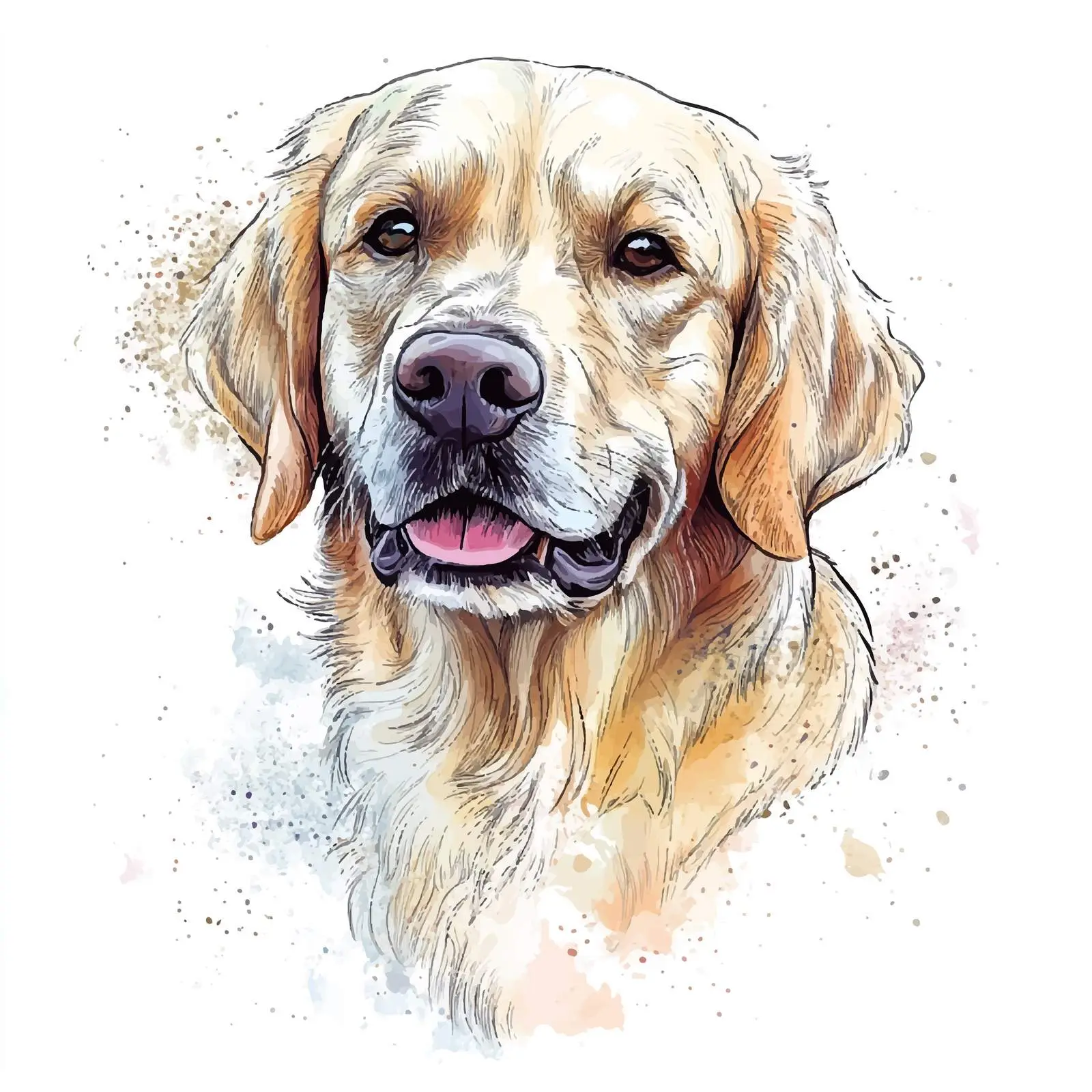 Hand-Drawn Watercolor Dog Illustration — free download from Dotvec