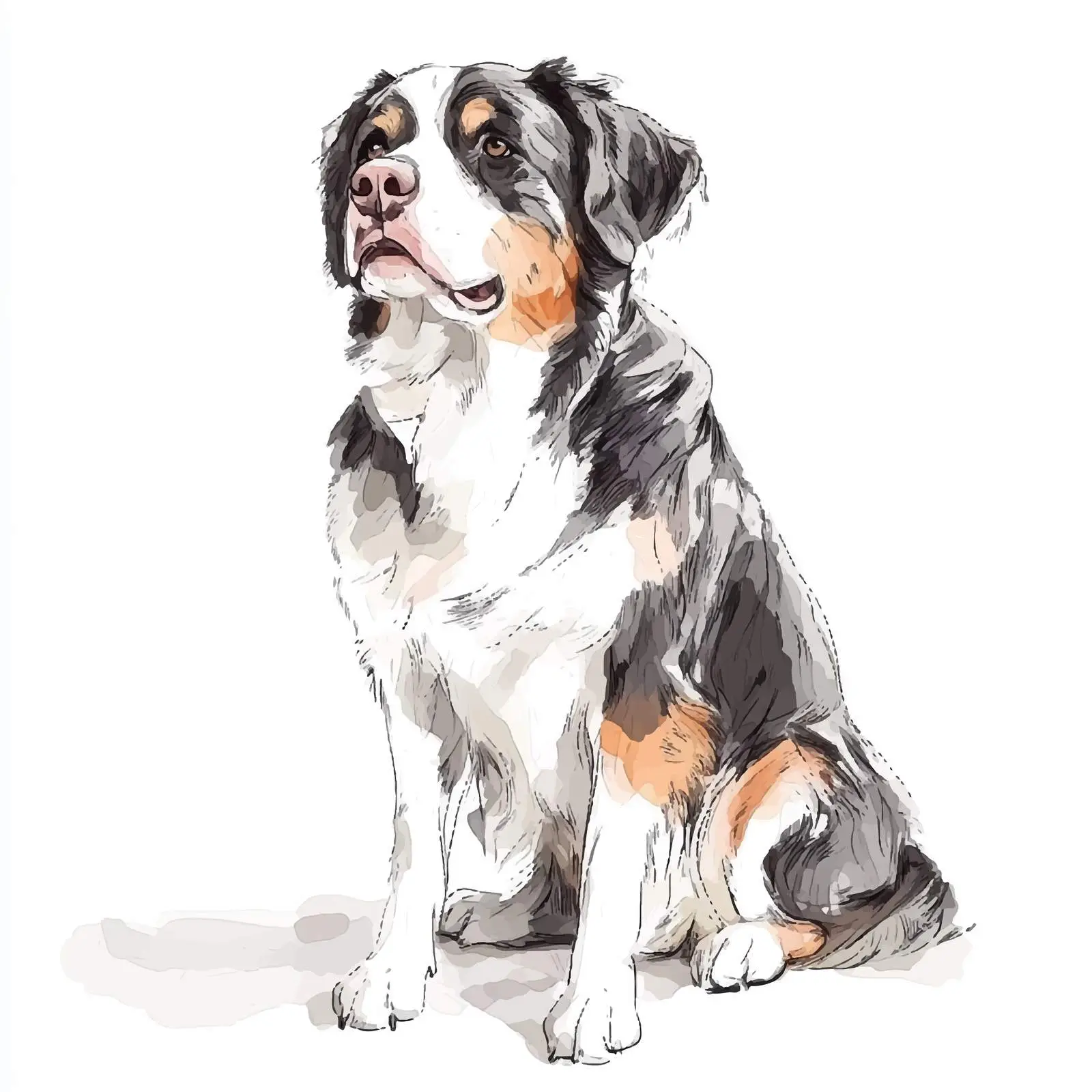 Colorful Hand-Drawn Dog Watercolor — free download from Dotvec