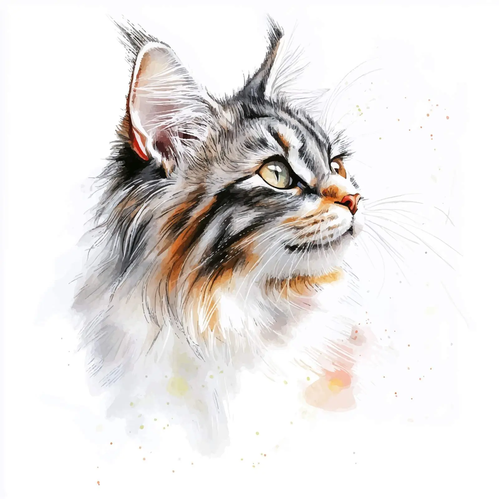 Vibrant Hand-Drawn Furry Cat Sketch — free download from Dotvec
