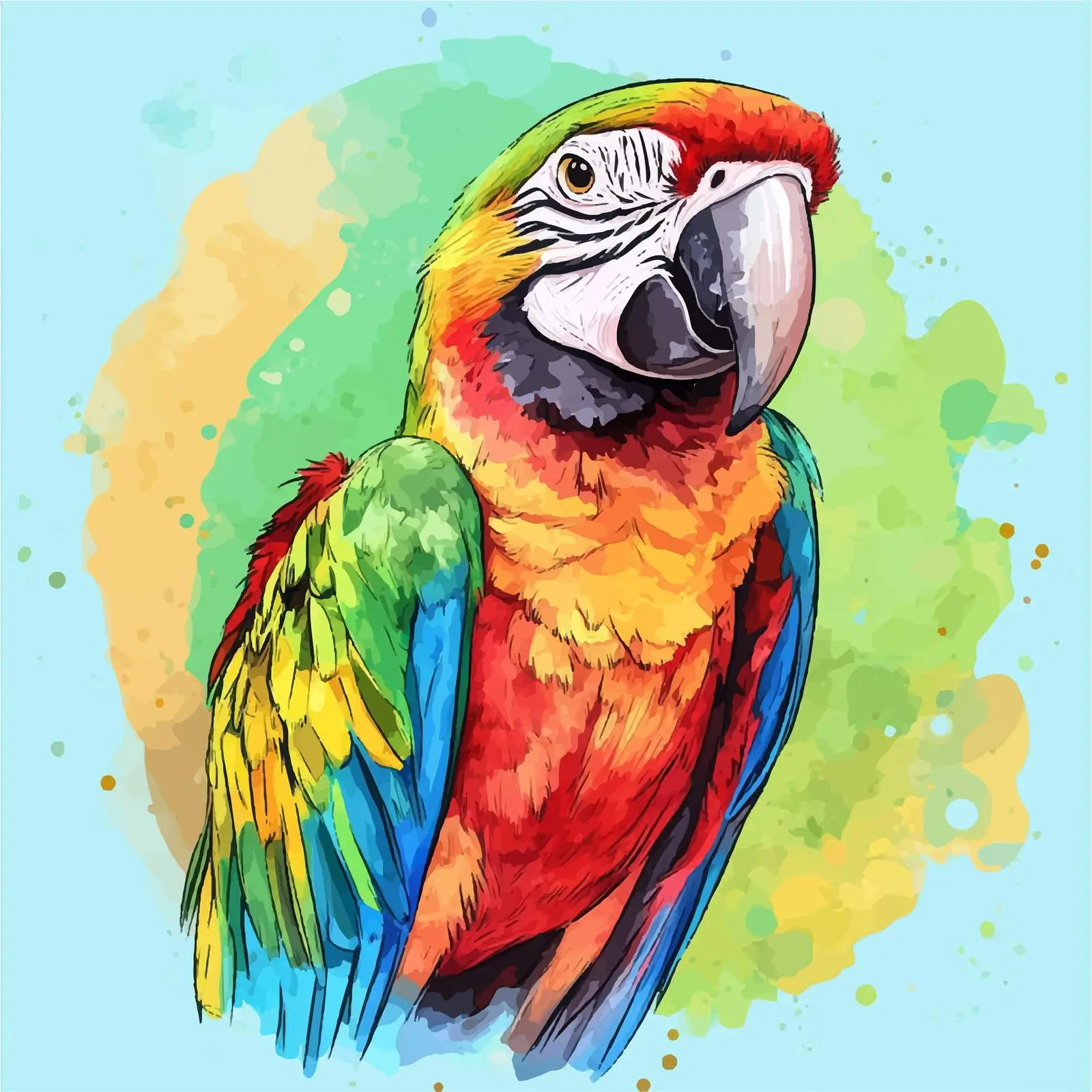 Vibrant Hand-Drawn Parrot Illustration — free download from Dotvec