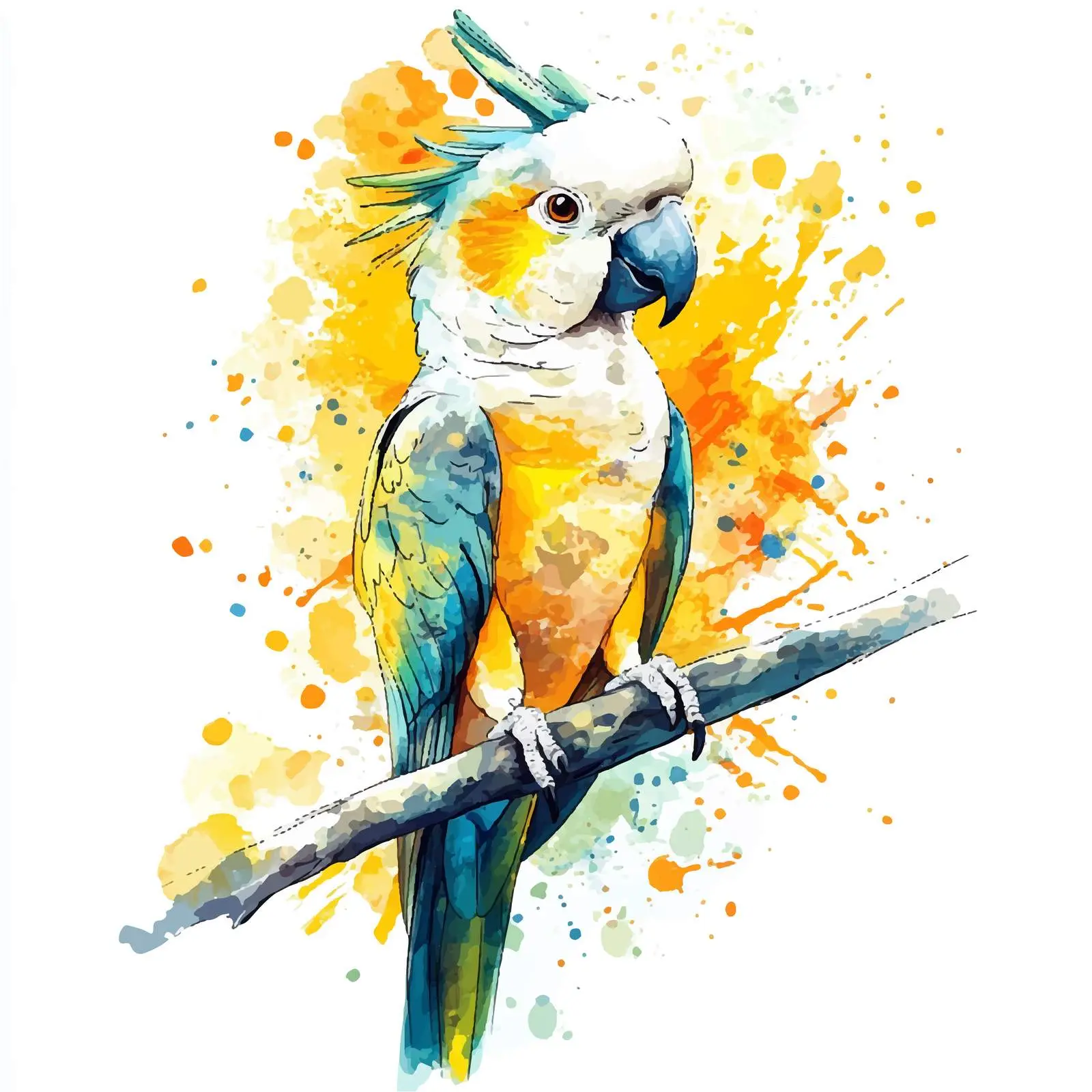Colorful Hand-Drawn Parrot Sketch — free download from Dotvec