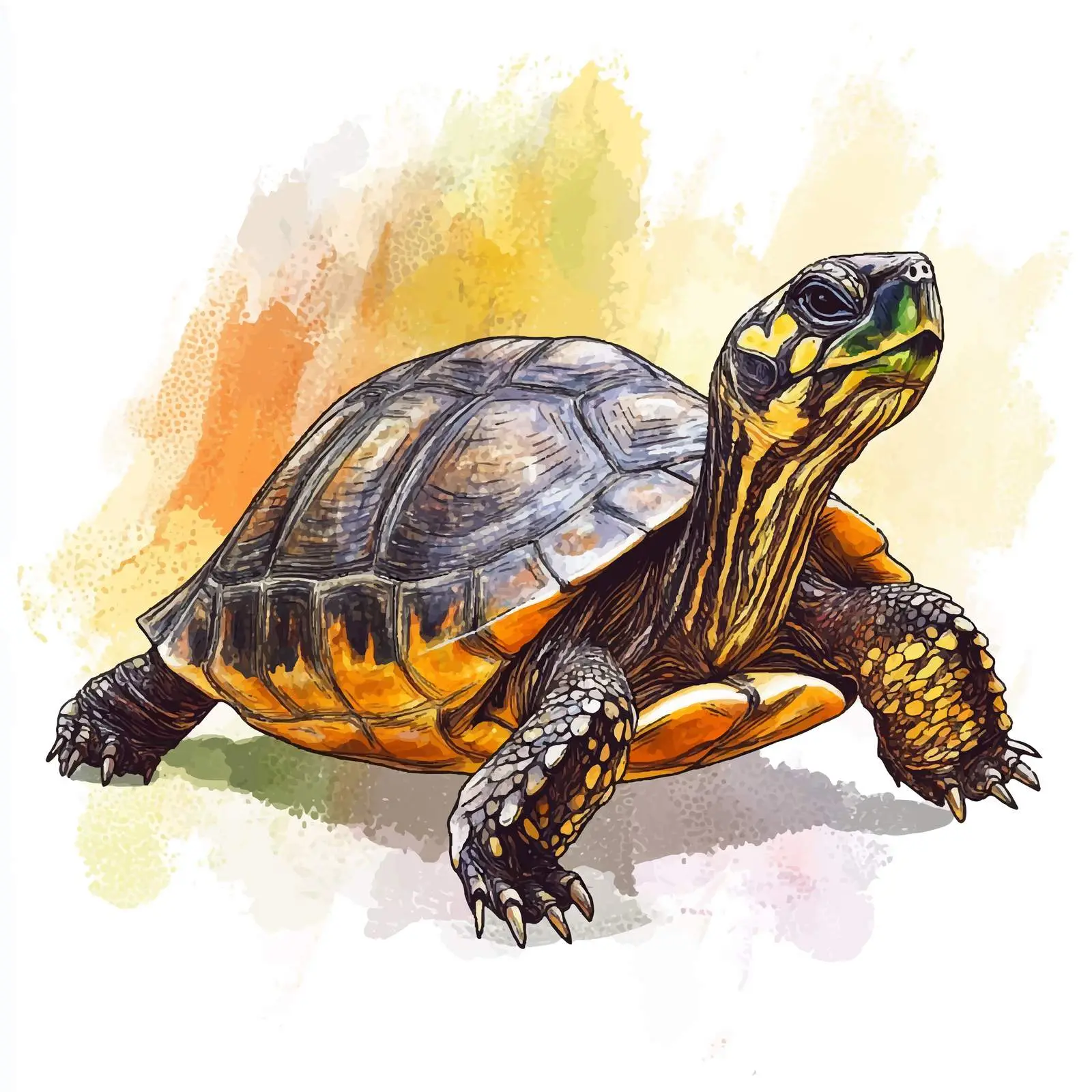 Colorful Hand-Drawn Turtle Sketch — free download from Dotvec