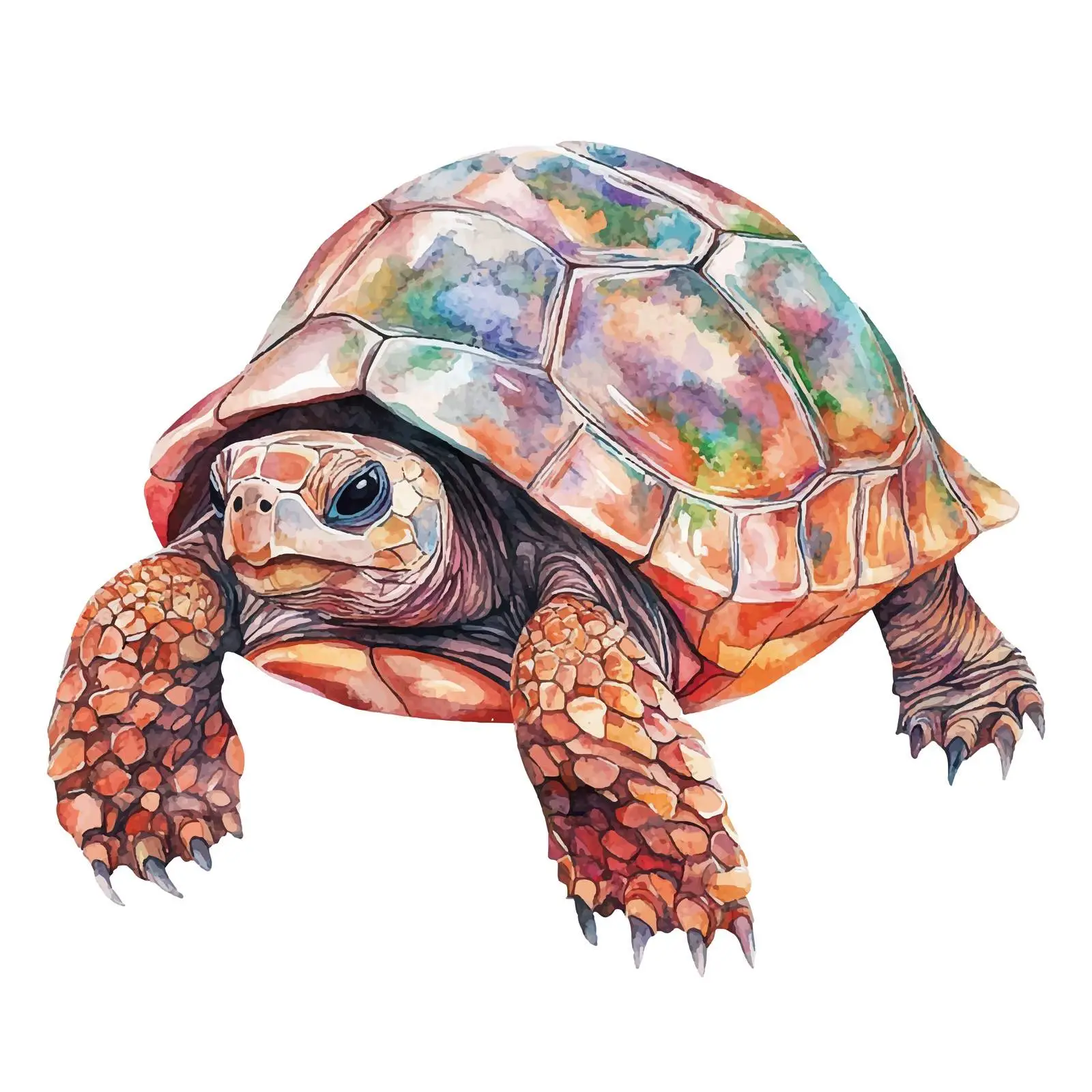 Colorful Hand-Drawn Turtle Watercolor — free download from Dotvec