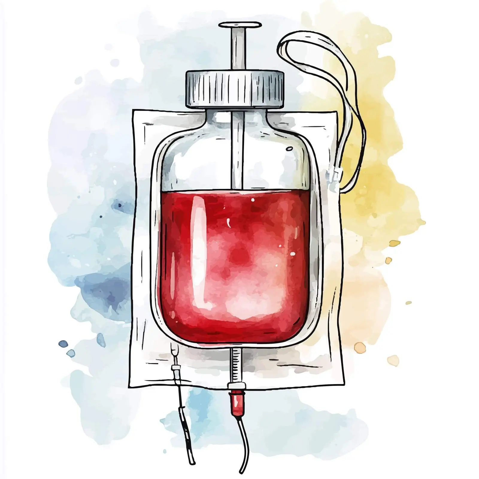 Colorful Hand-Drawn IV Bag Sketch — free download from Dotvec