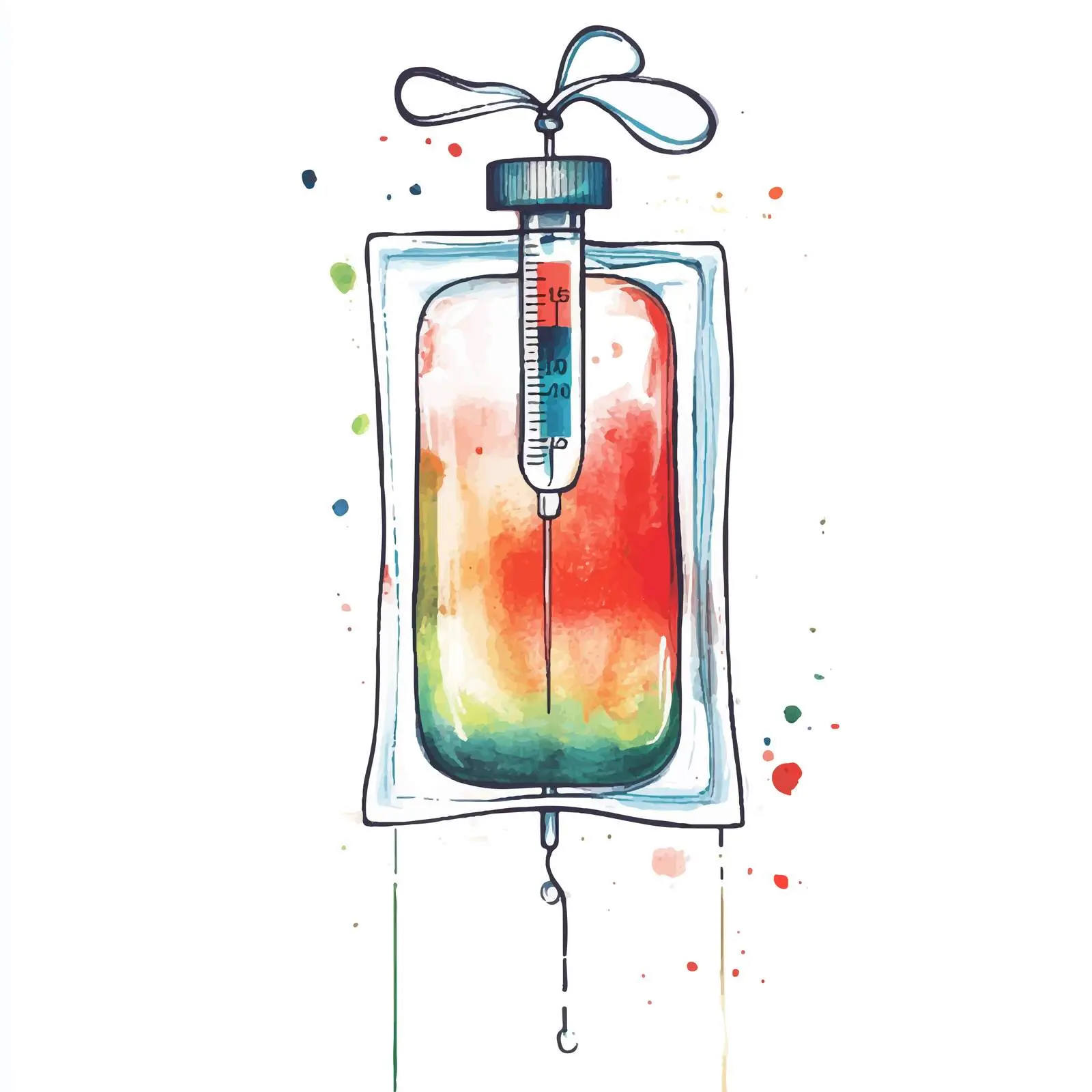 Hand-Drawn Intravenous Bag Illustration — free download from Dotvec