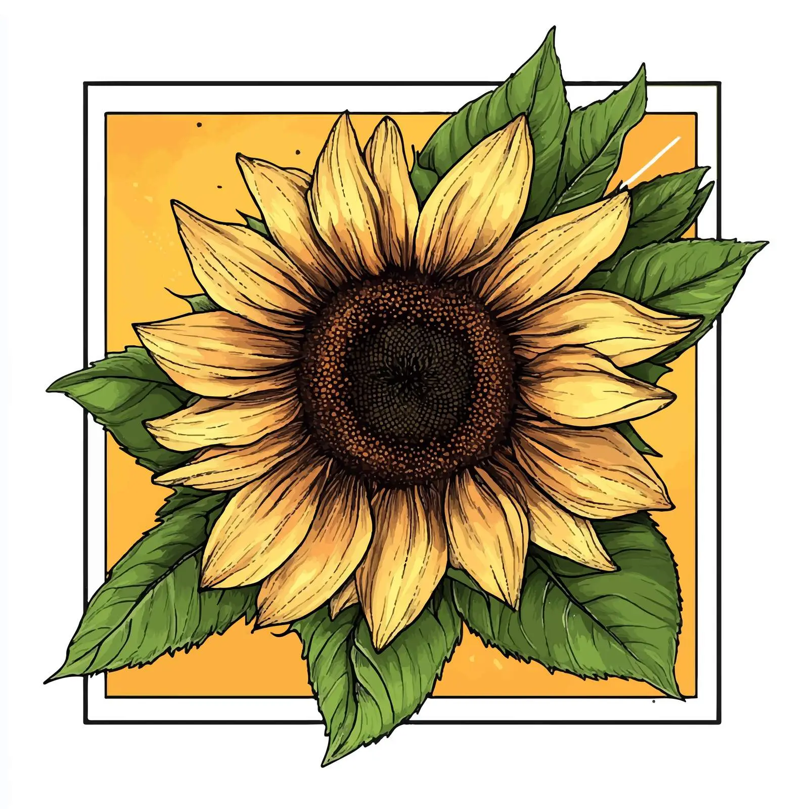 Colorful Hand-Drawn Sunflower Watercolor — free download from Dotvec