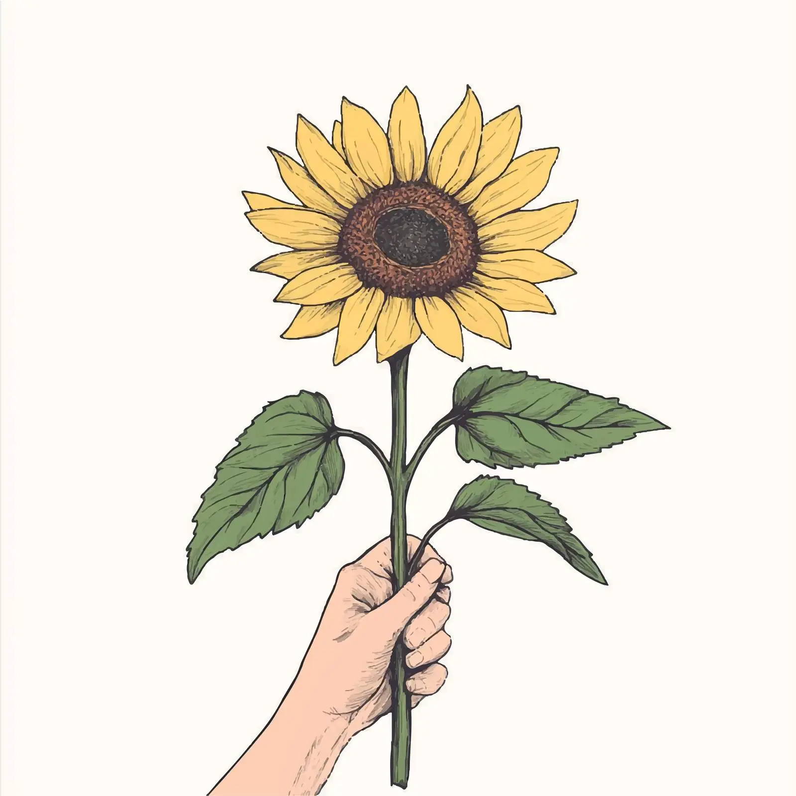 Vibrant Hand-Drawn Sunflower Sketch — free download from Dotvec