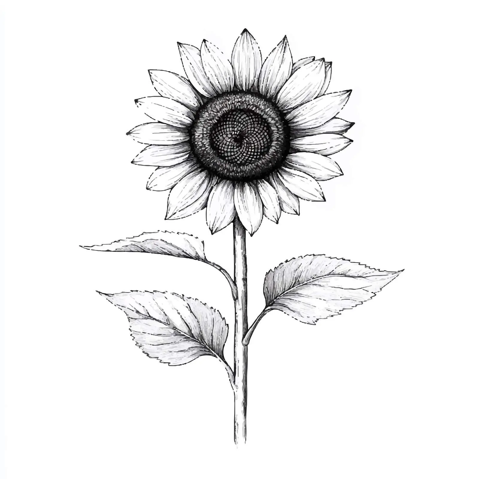 Vibrant Hand-Drawn Sunflower Illustration — free download from Dotvec