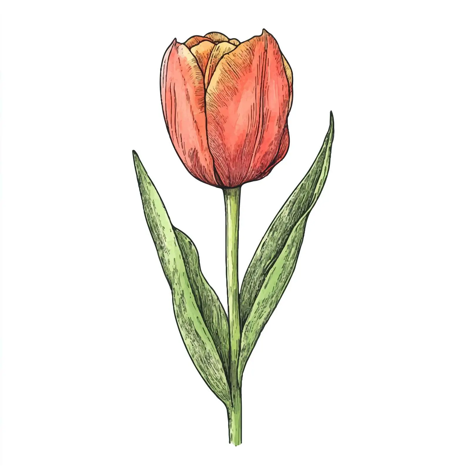 Colorful Hand-Drawn Tulip Sketch — free download from Dotvec