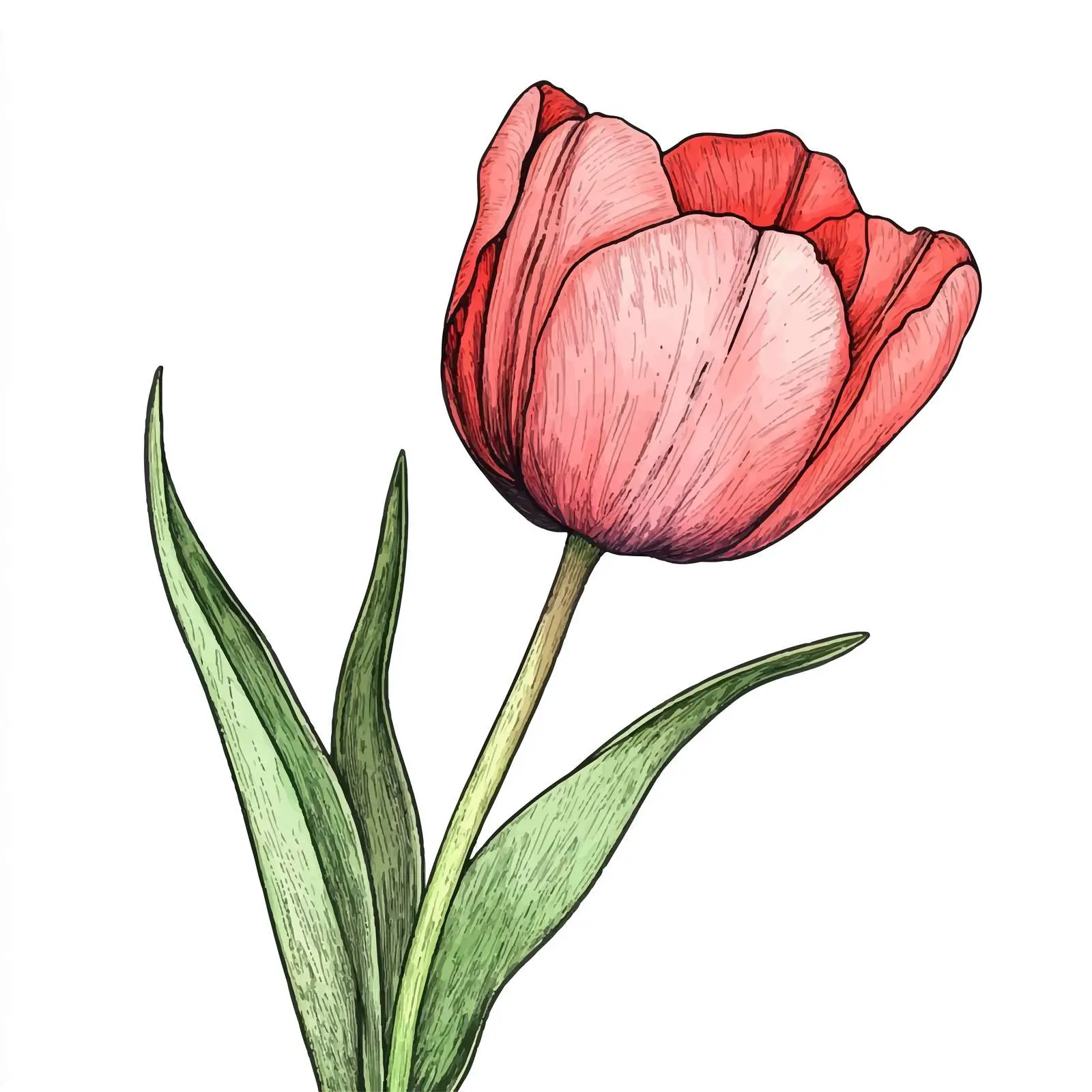 Colorful Hand-Drawn Tulip Sketch — free download from Dotvec