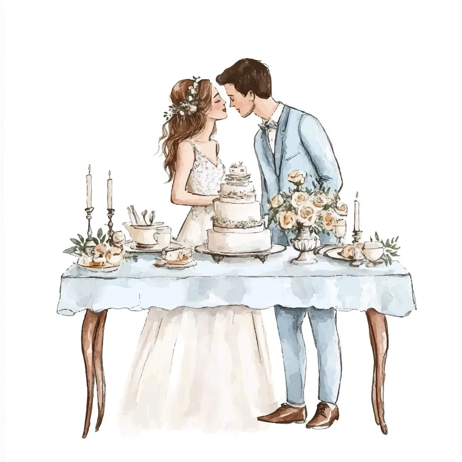 Colorful Hand-Drawn Bride and Groom — free download from Dotvec