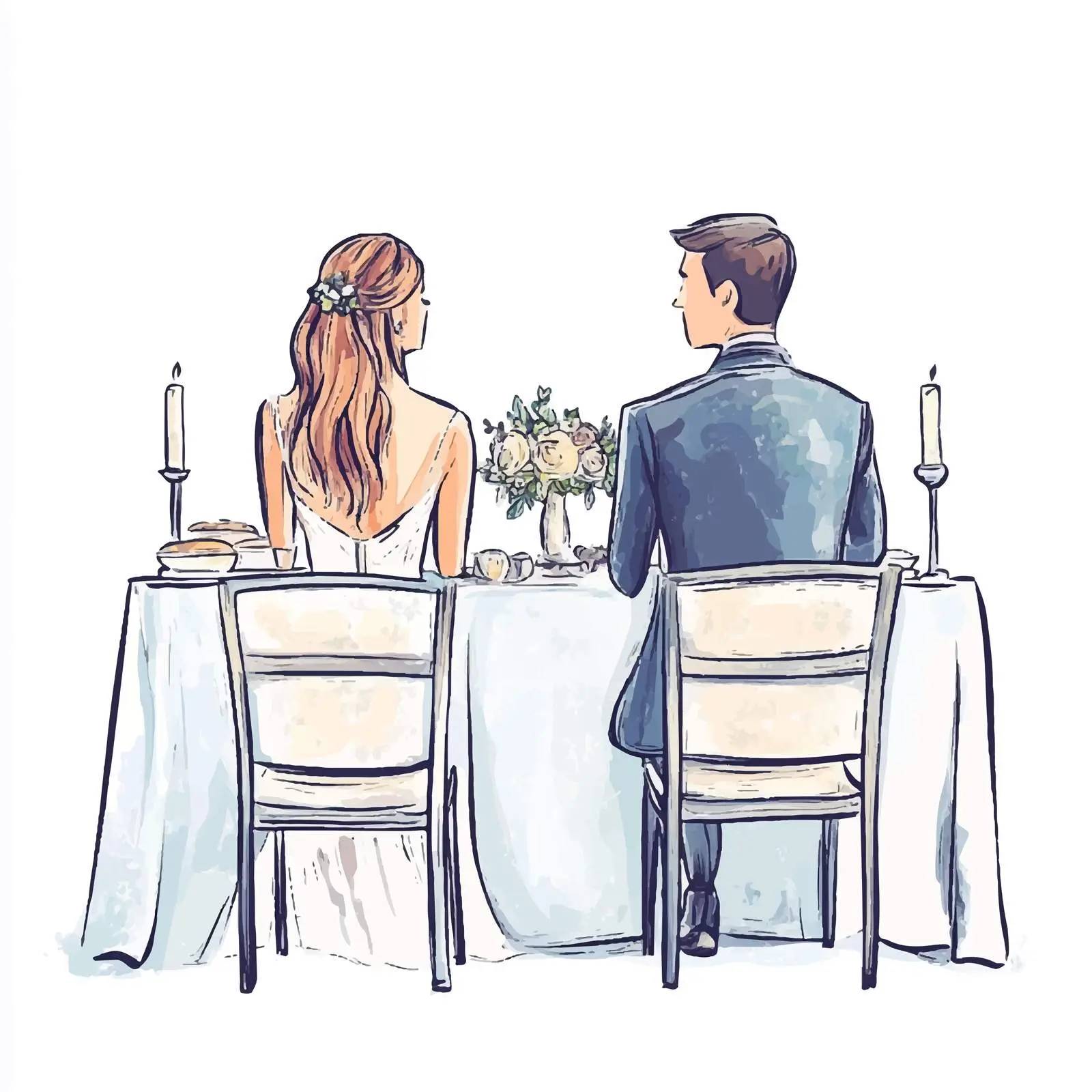 Colorful Hand-Drawn Wedding Illustration — free download from Dotvec
