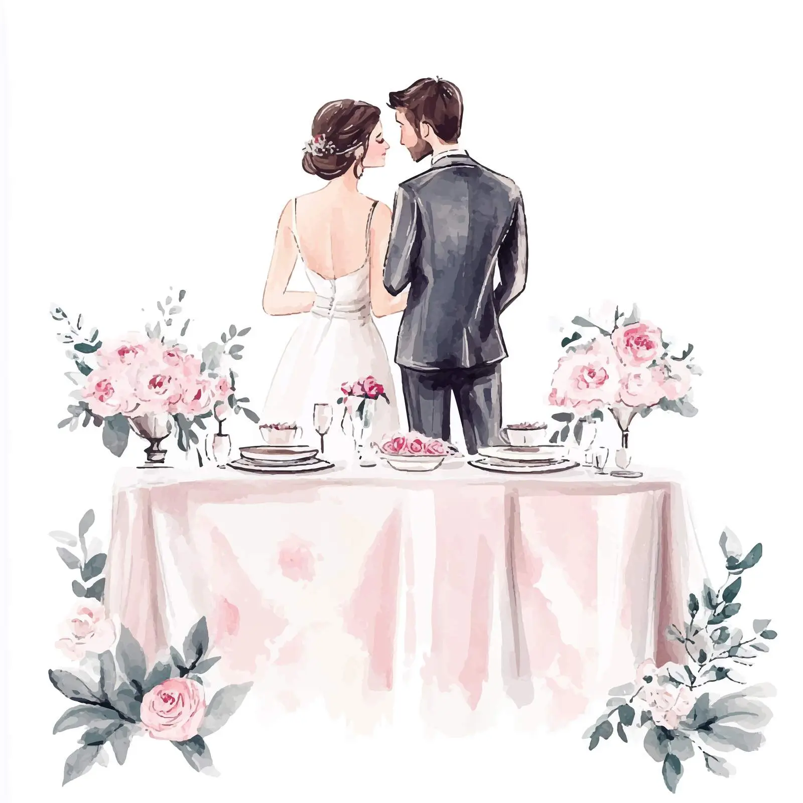 Colorful Hand-Drawn Bride and Groom — free download from Dotvec