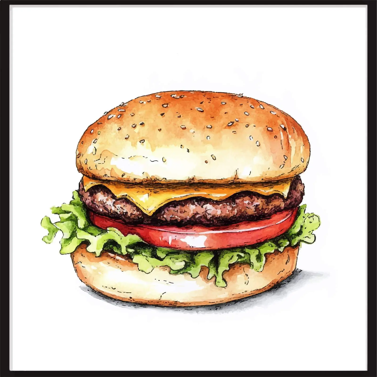 Hand-Drawn Colorful Burger Bun Sketch — free download from Dotvec