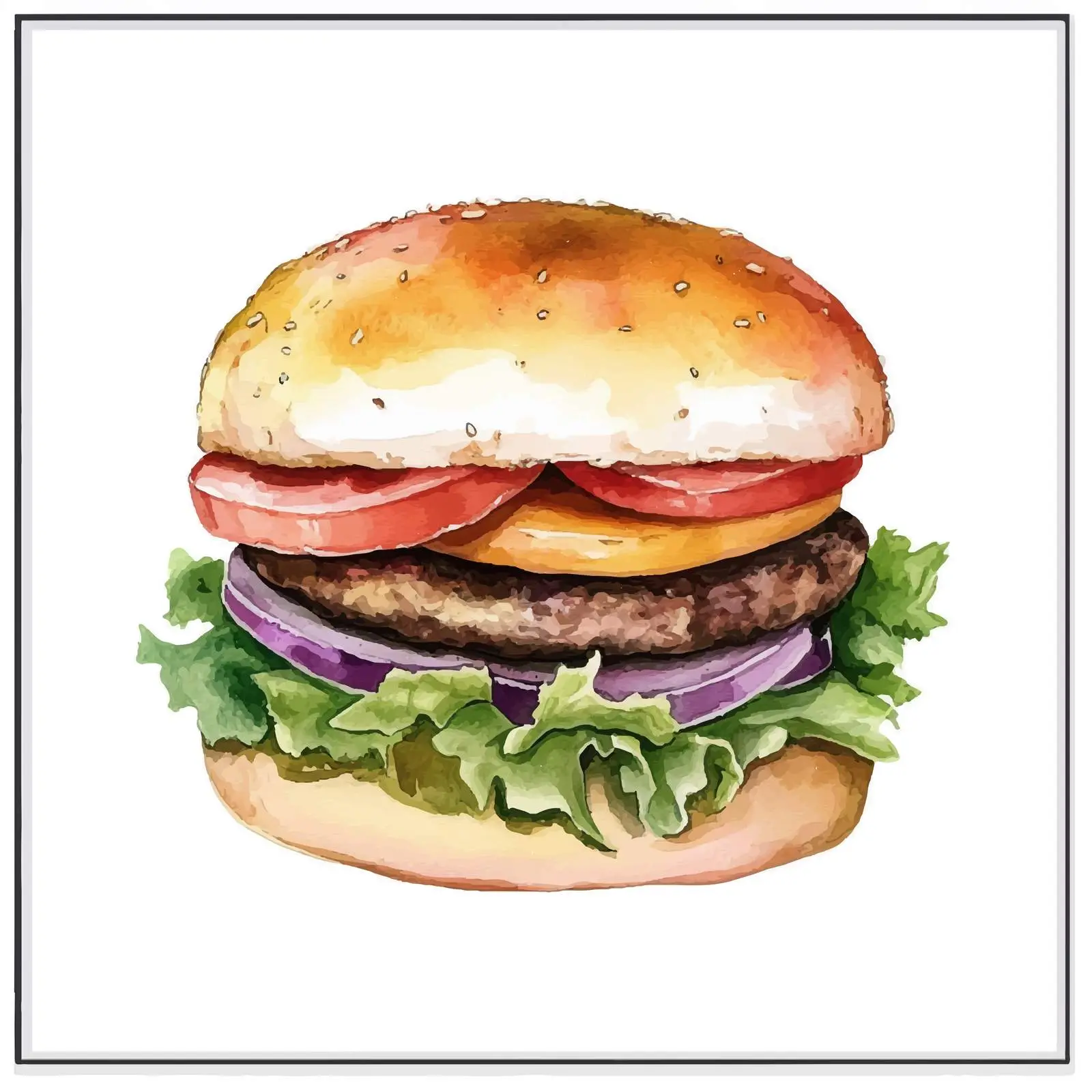Hand-Drawn Colorful Burger Bun Sketch — free download from Dotvec