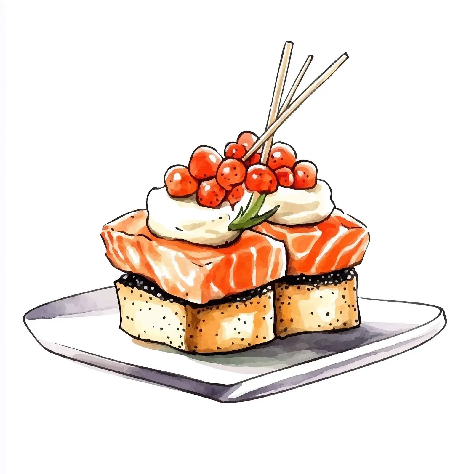 Colorful Hand-Drawn Canape Watercolor — free download from Dotvec