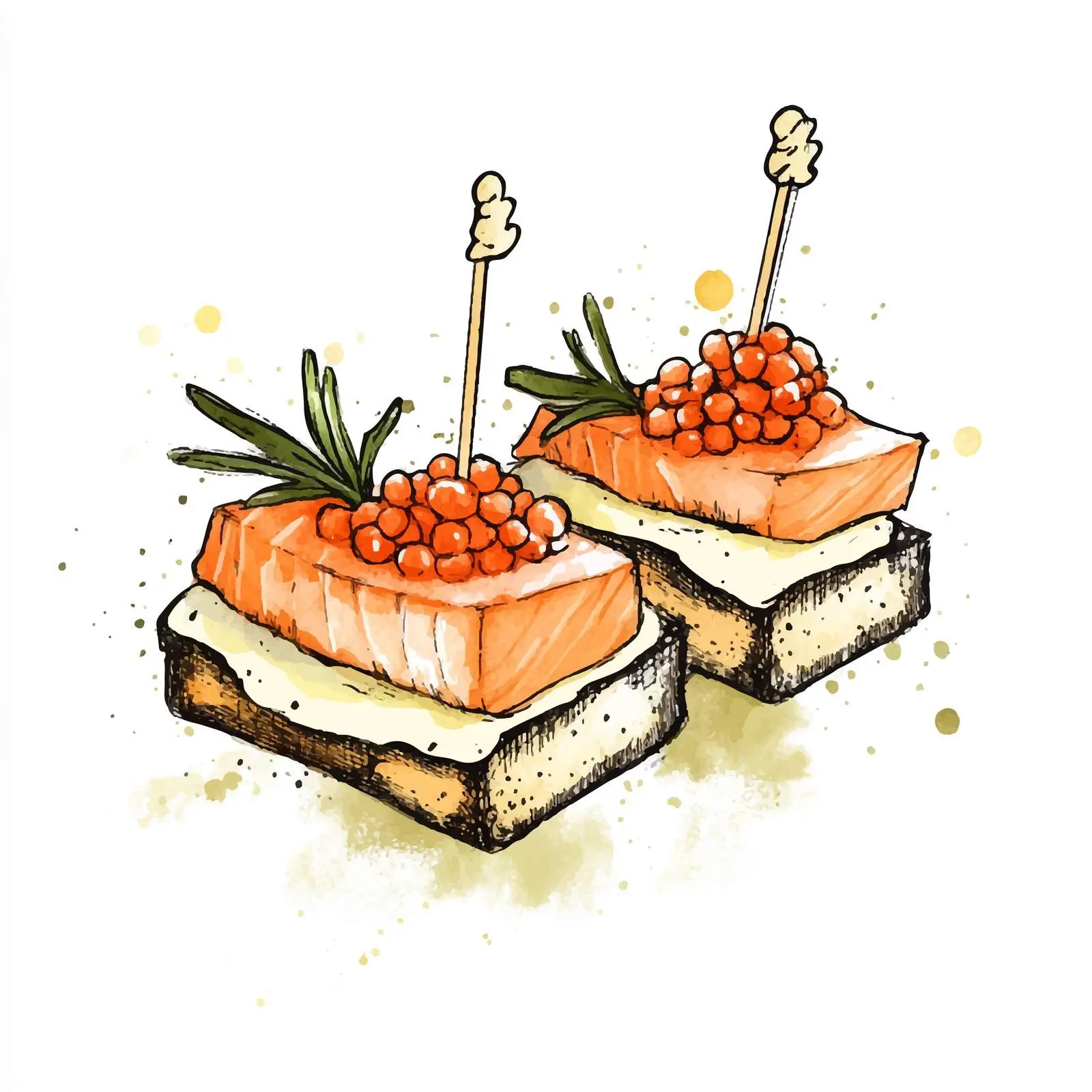 Colorful Hand-Drawn Canape Illustration — free download from Dotvec